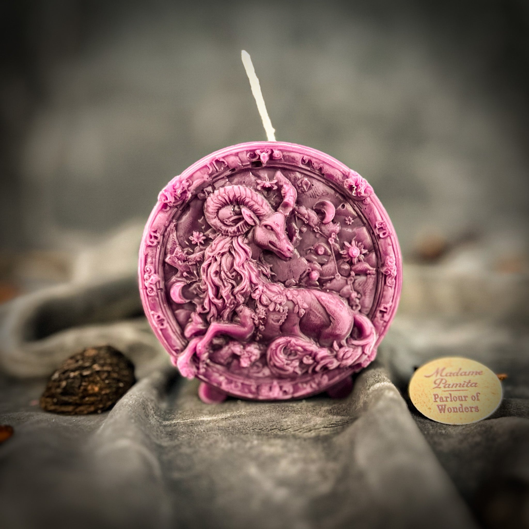 Beeswax Capricorn Goat Zodiac Spell Candle - Ambition, Discipline & Success