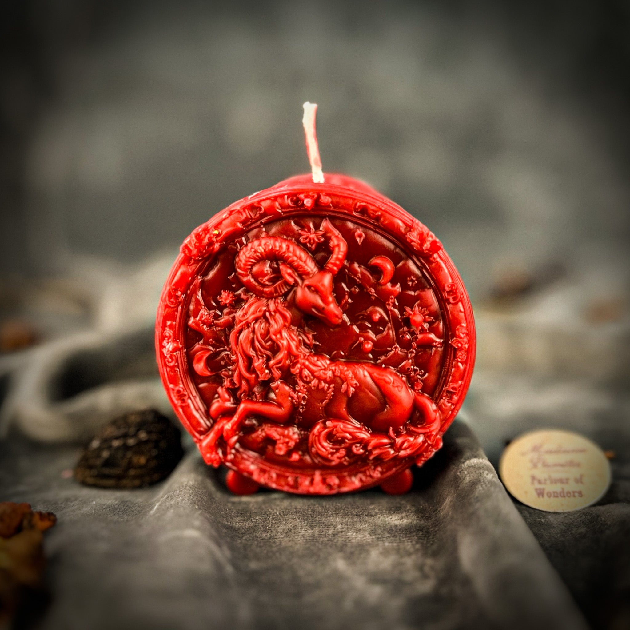 Beeswax Capricorn Goat Zodiac Spell Candle - Ambition, Discipline & Success