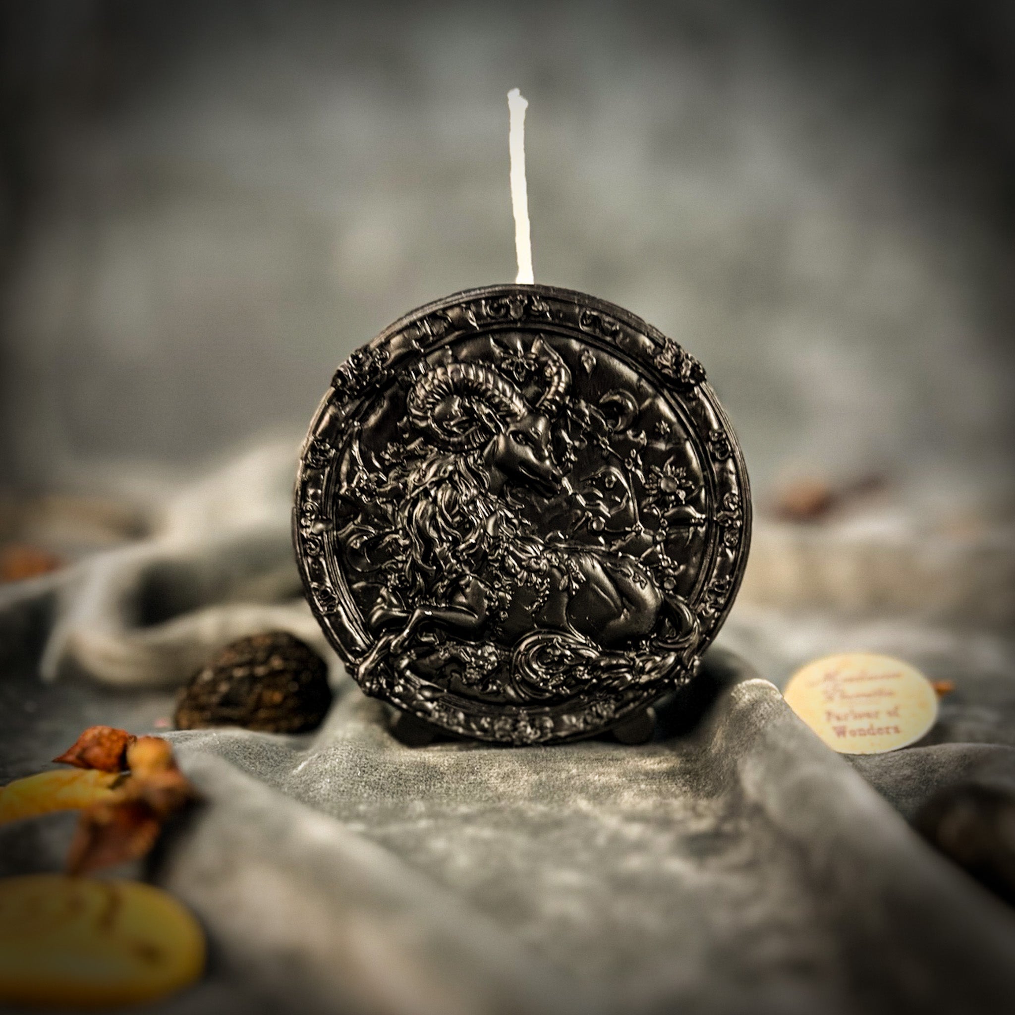 Beeswax Capricorn Goat Zodiac Spell Candle - Ambition, Discipline & Success
