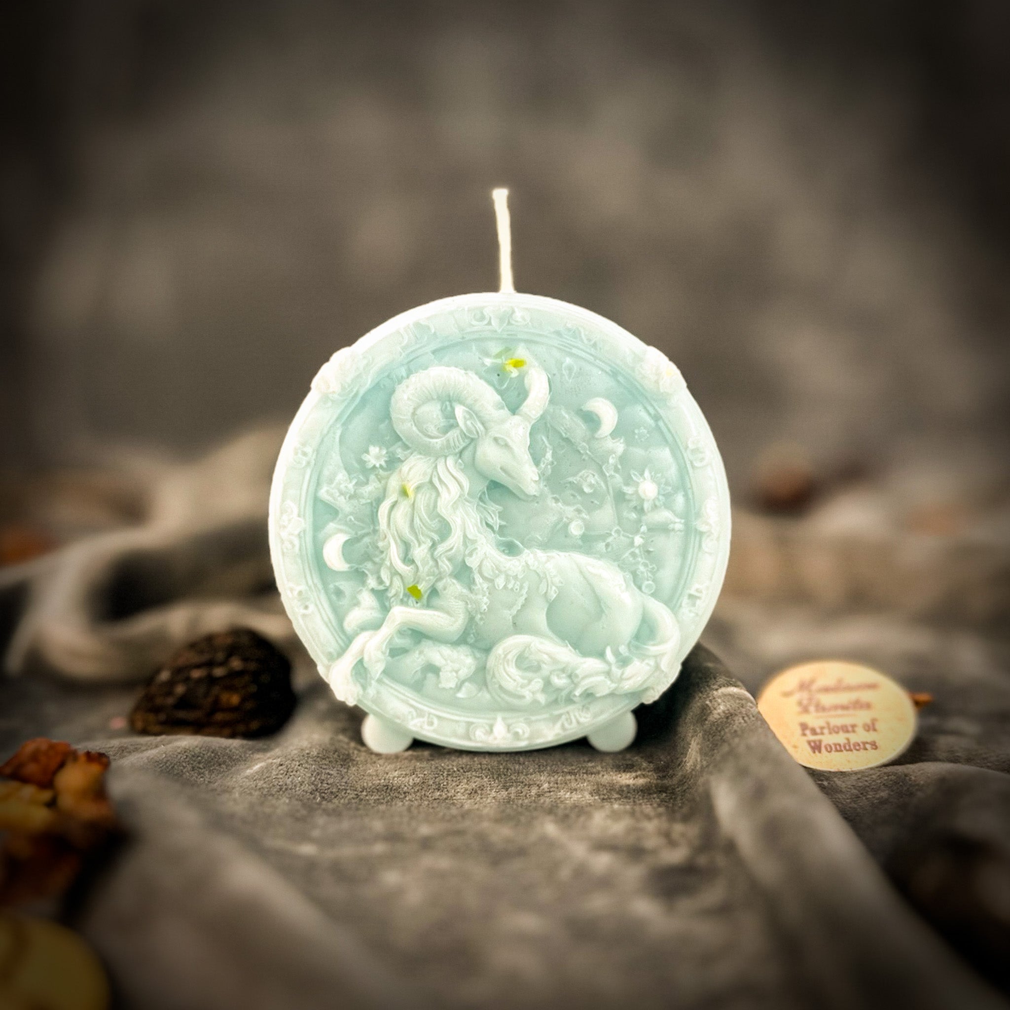 Beeswax Capricorn Goat Zodiac Spell Candle - Ambition, Discipline & Success