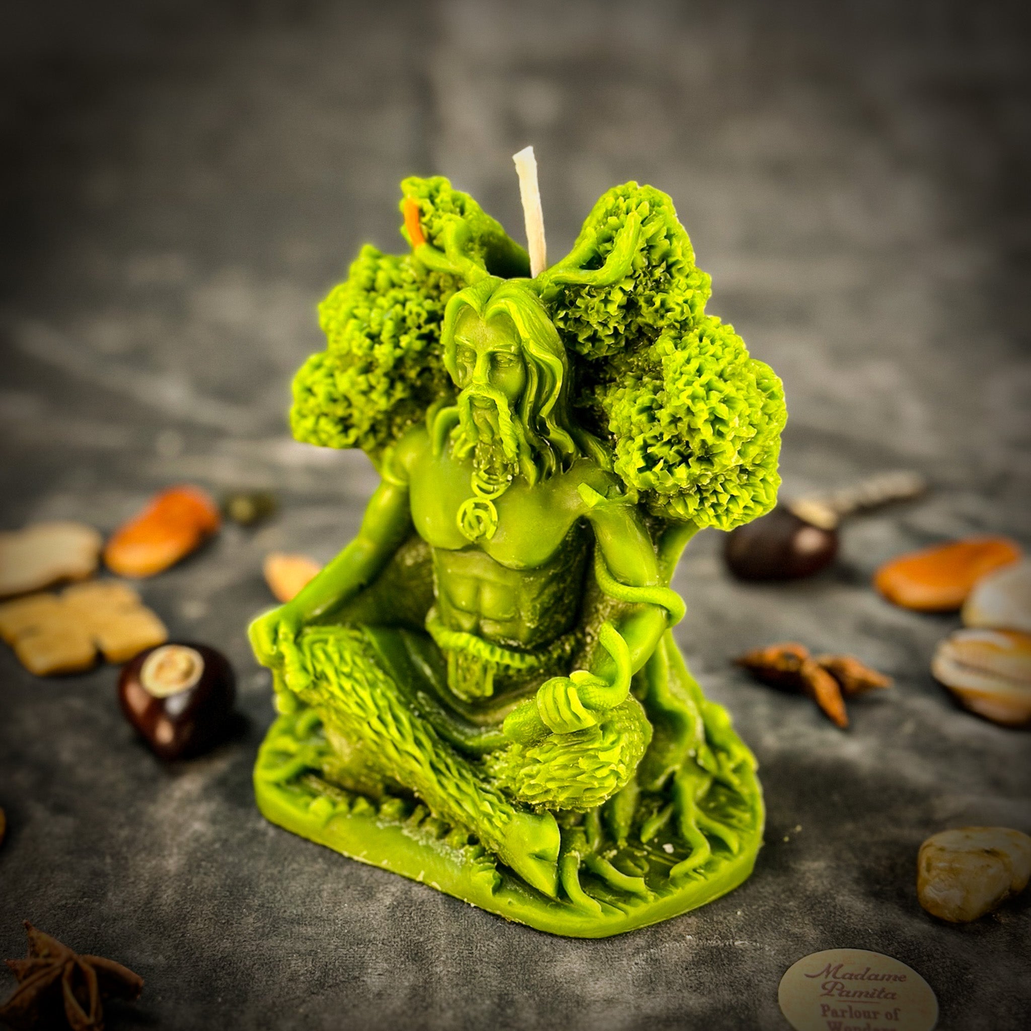 Beeswax Horned God Spell Candle - Cernunnos Nature Magic & Fertility