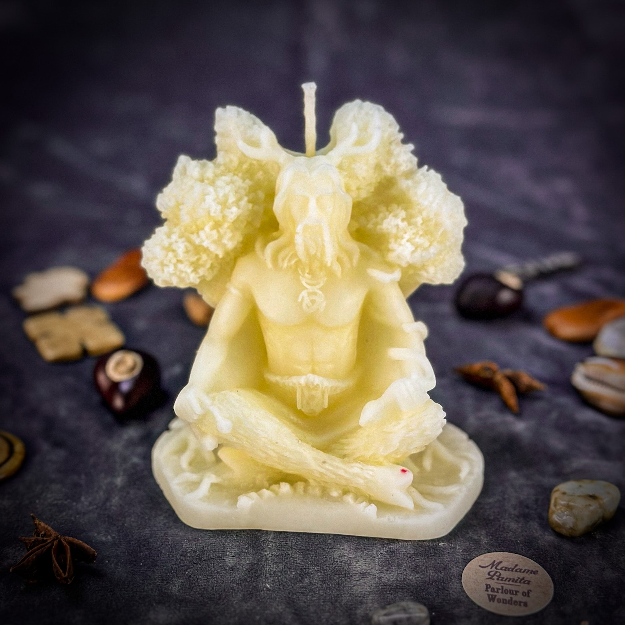 Beeswax Horned God Spell Candle - Cernunnos Nature Magic & Fertility