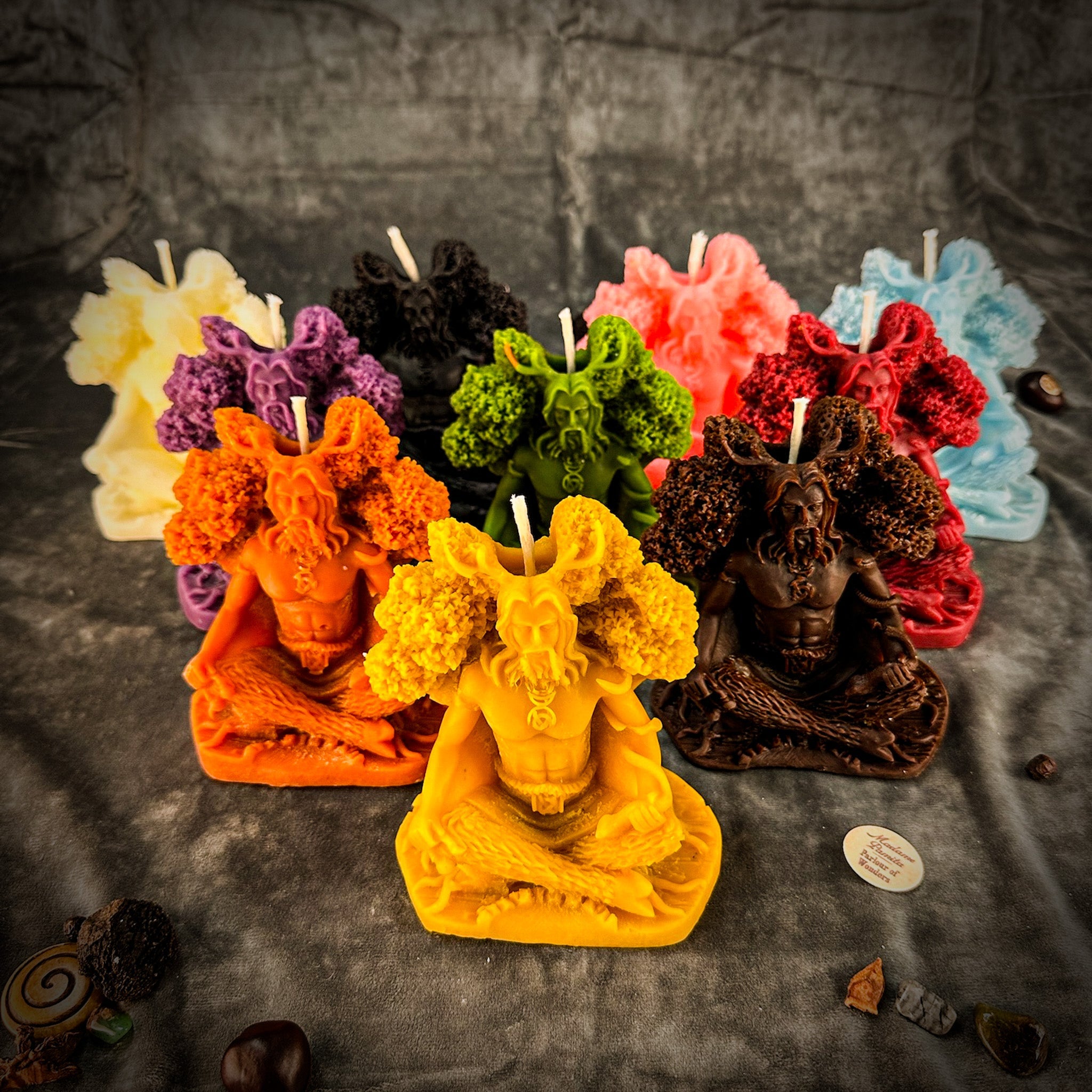 Beeswax Horned God Spell Candle - Cernunnos Nature Magic & Fertility