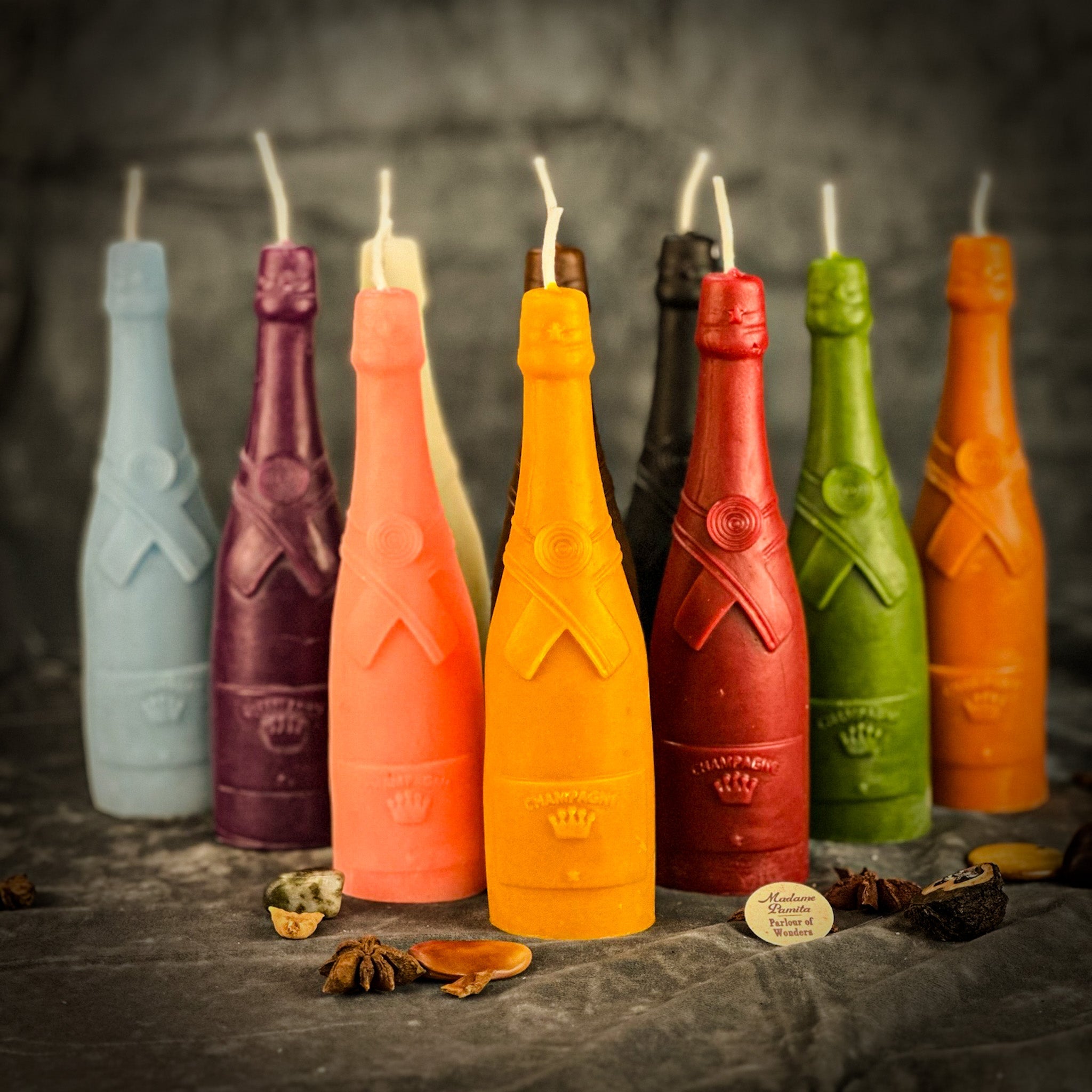 Beeswax Champagne Celebration Spell Candle - Success & Luxury Manifestation