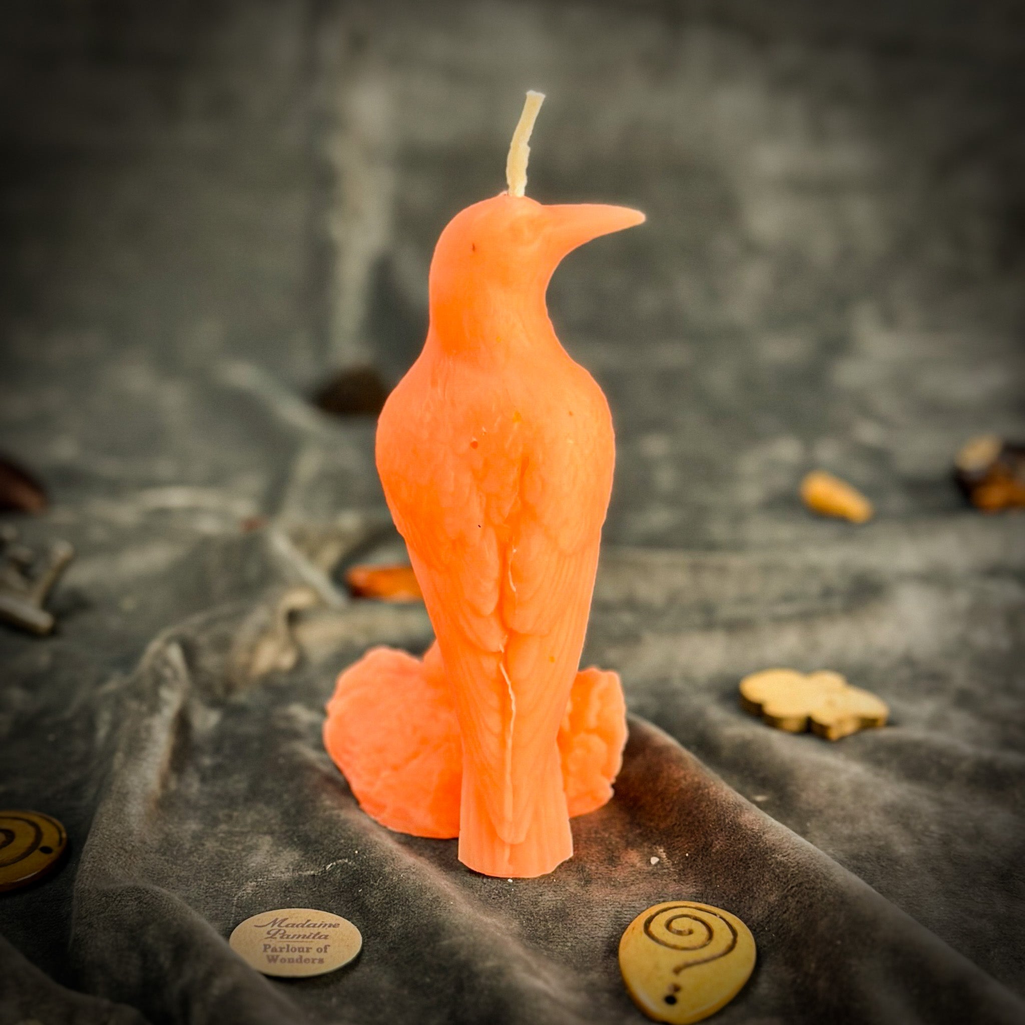 Beeswax Raven Magic Spell Candle - Intelligence & Spirit World Connection