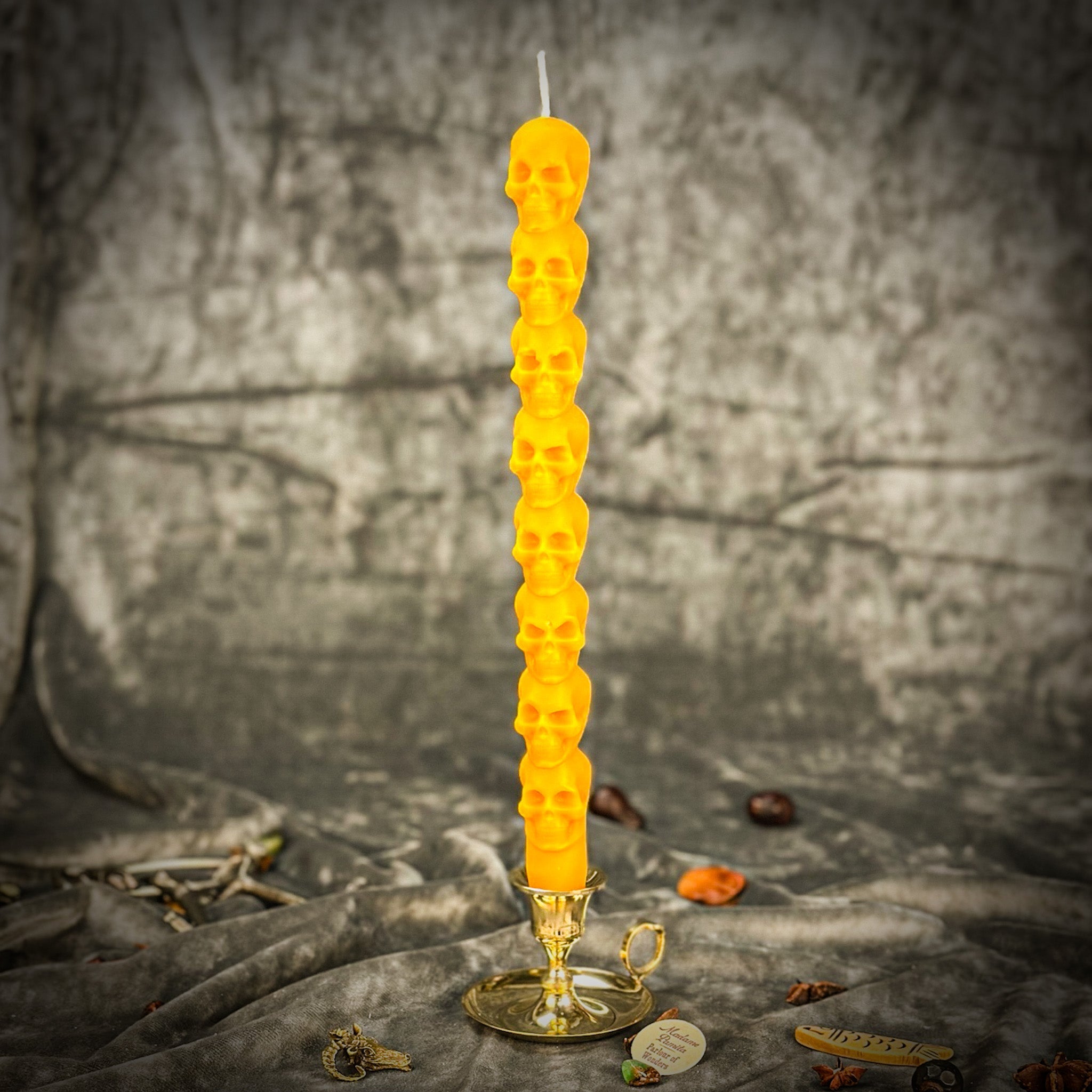 Eight Day Skull Taper Candle Spell Kit - Mind Influence & Ancestral Wisdom