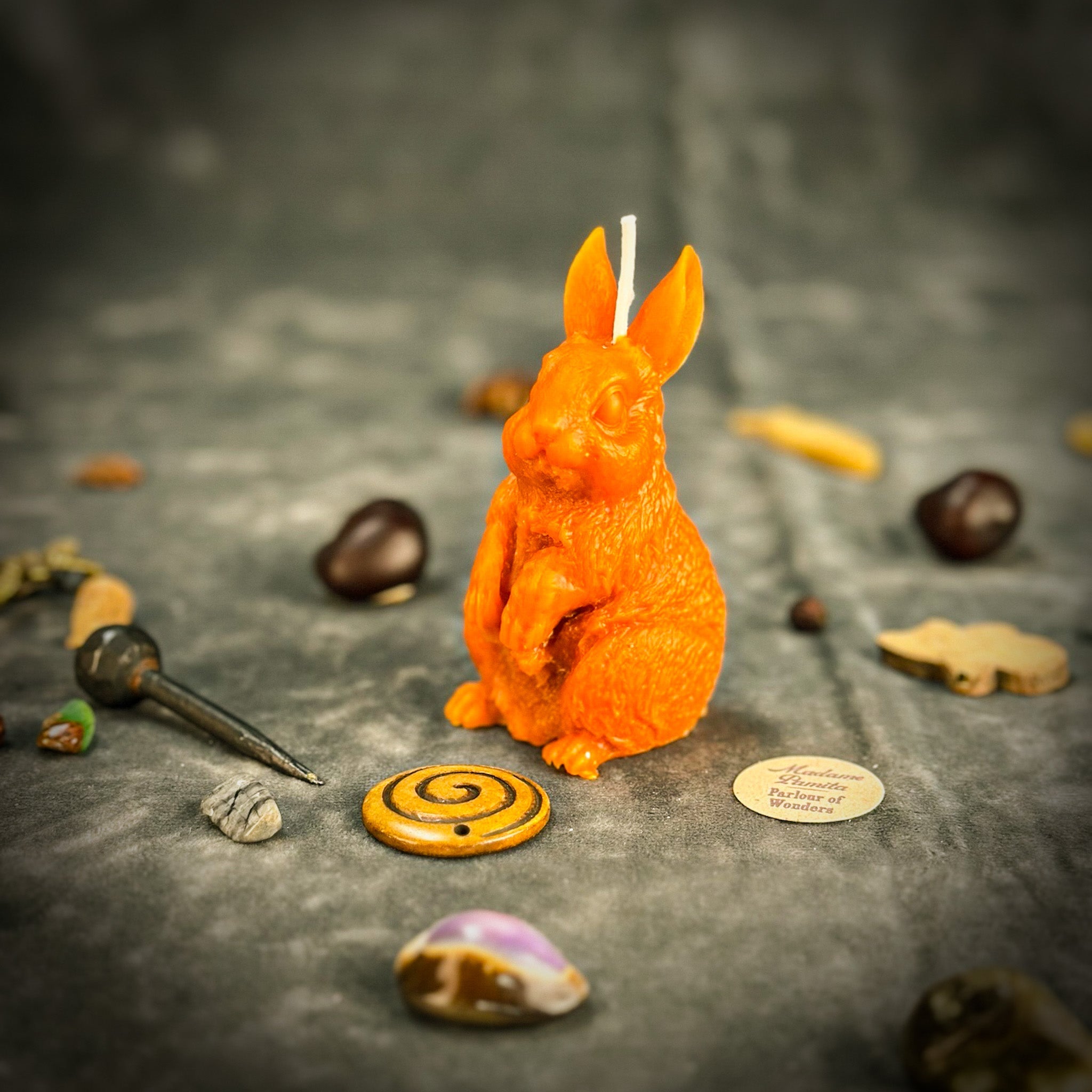 Beeswax Enchanted Bunny Spell Candle - Abundance, Fertility & Quick Thinking