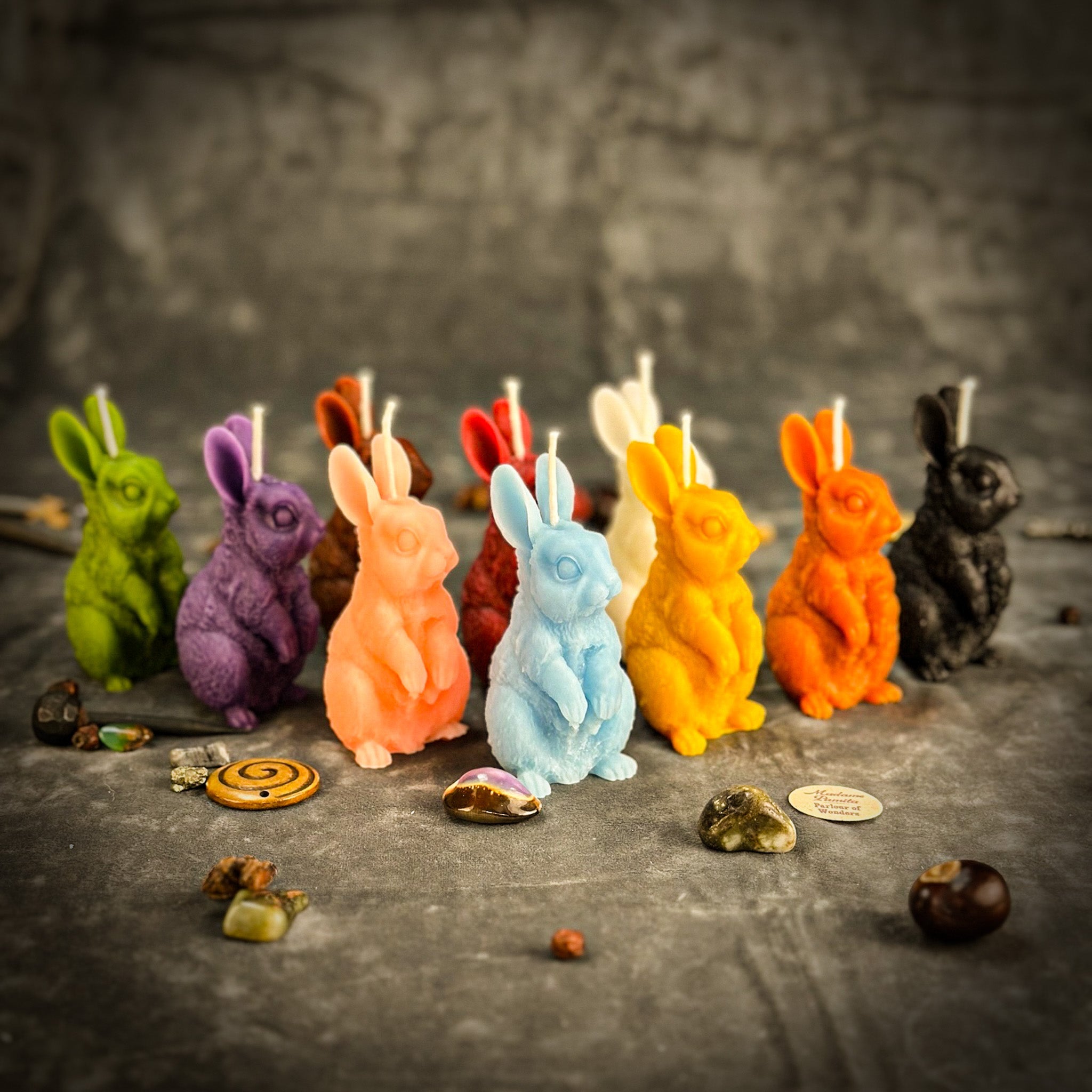 Beeswax Enchanted Bunny Spell Candle - Abundance, Fertility & Quick Thinking
