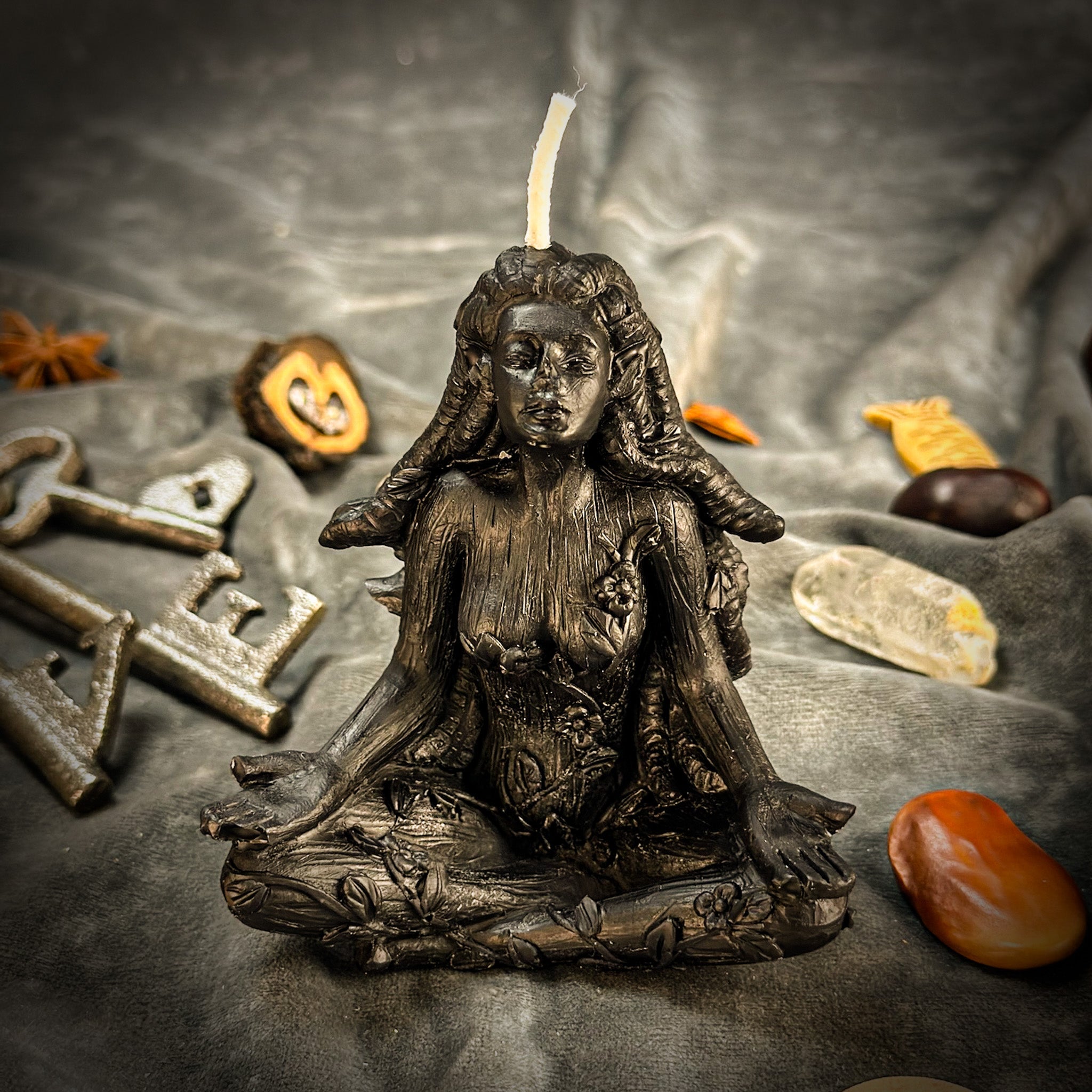 Beeswax Forest Fairy Spell Candle - Nature Spirits, Peace & Enchantment