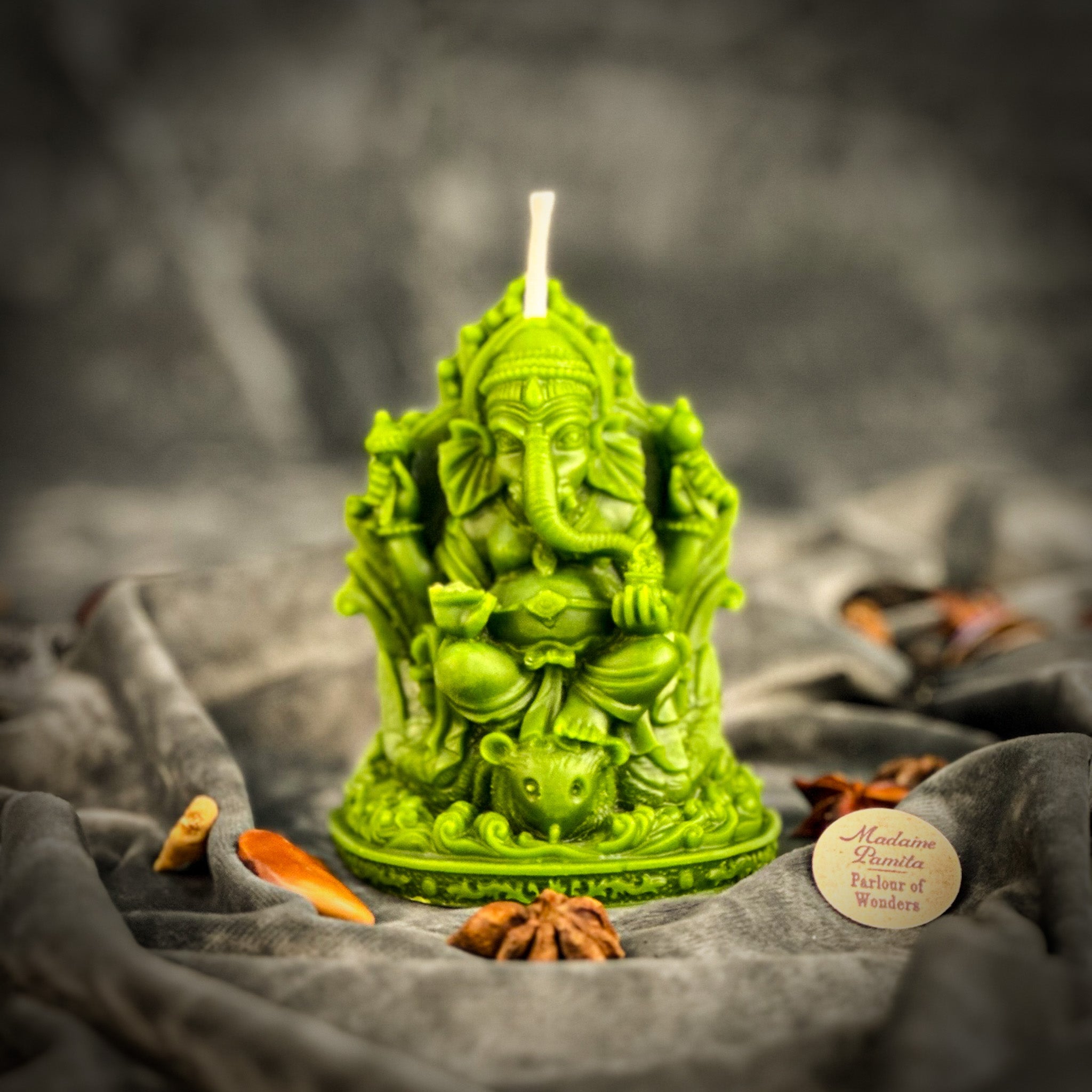 Beeswax Ganesha Spell Candle - Obstacle Removal & Success Magic