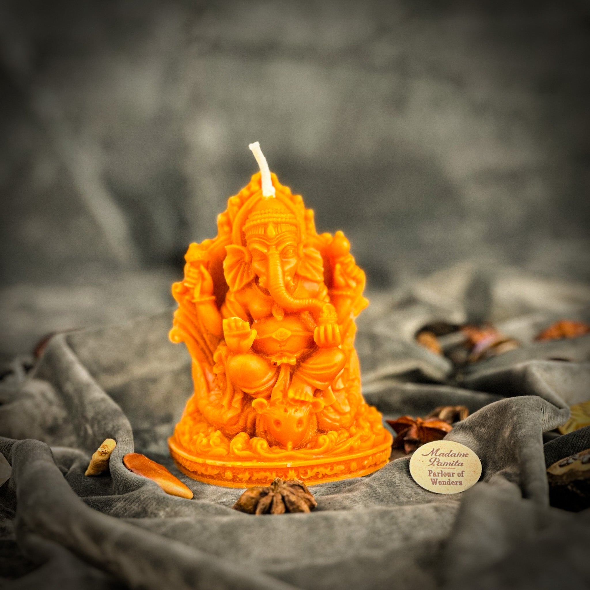 Beeswax Ganesha Spell Candle - Obstacle Removal & Success Magic