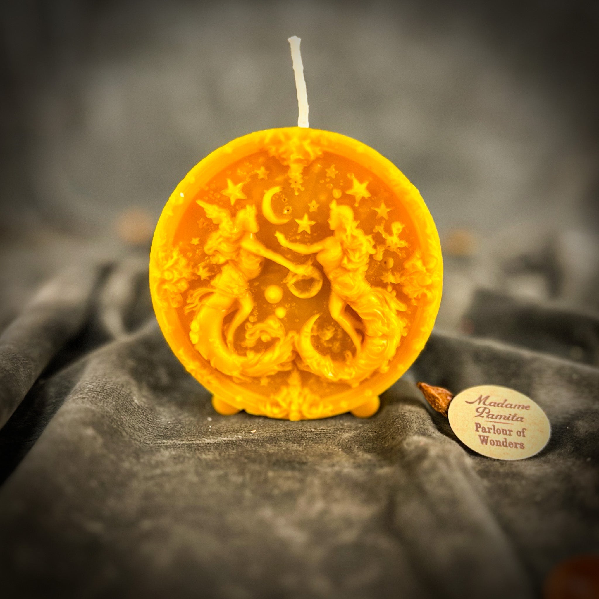 Beeswax Gemini Twins Zodiac Spell Candle - Communication, Creativity & Adaptability