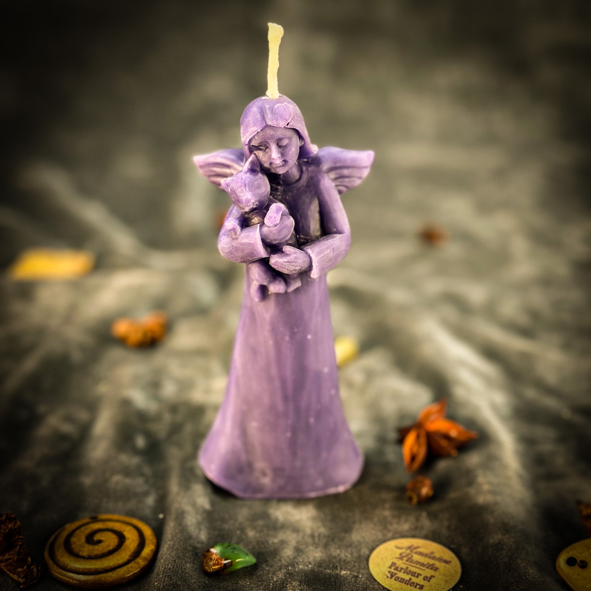 Beeswax Cat Guardian Spirit Spell Candle - Pet Protection & Healing
