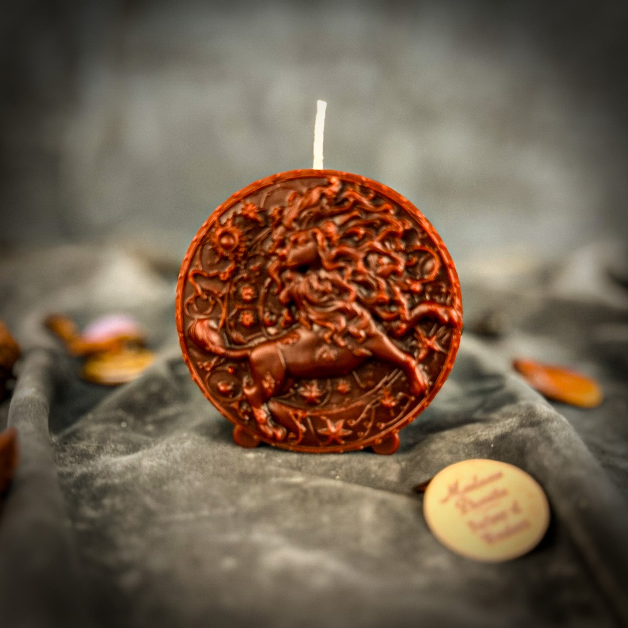 Beeswax Leo Lion Zodiac Spell Candle - Creativity, Confidence & Leadership