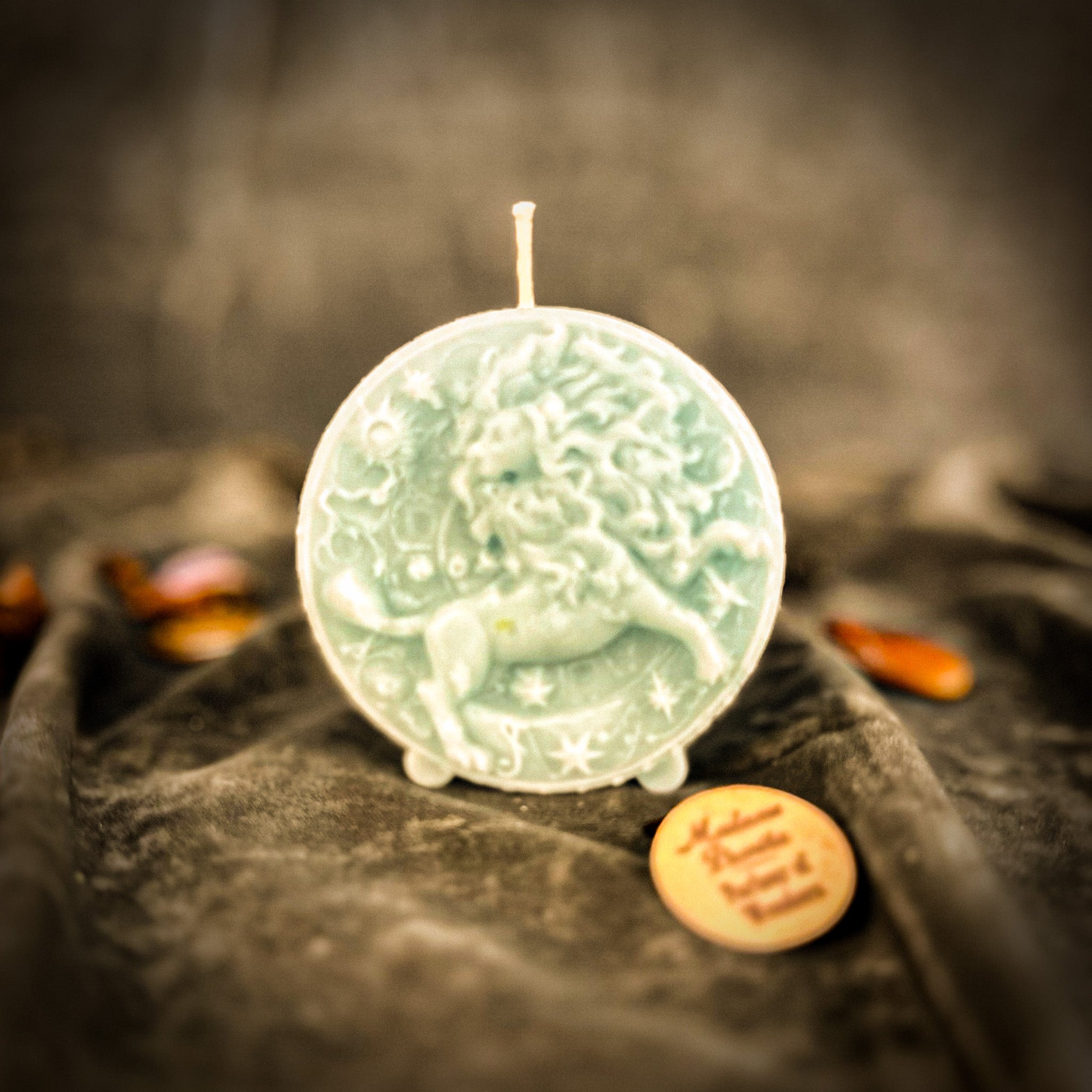 Beeswax Leo Lion Zodiac Spell Candle - Creativity, Confidence & Leadership