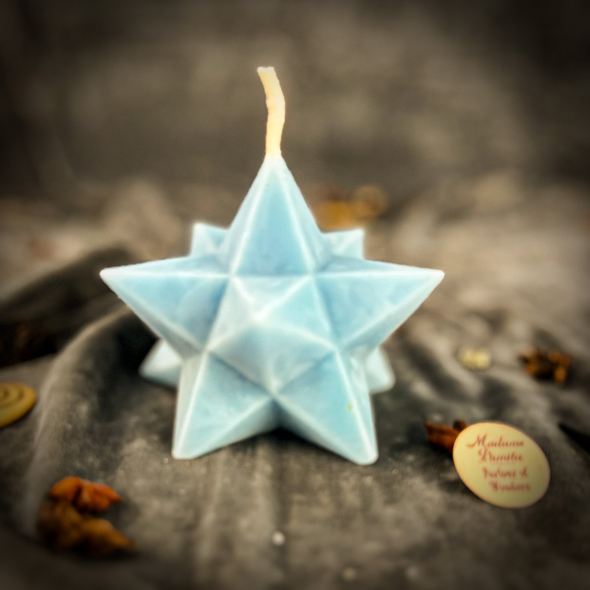 Beeswax Pentagram Merkaba Spell Candle - Protection, Ascension & Sacred Geometry