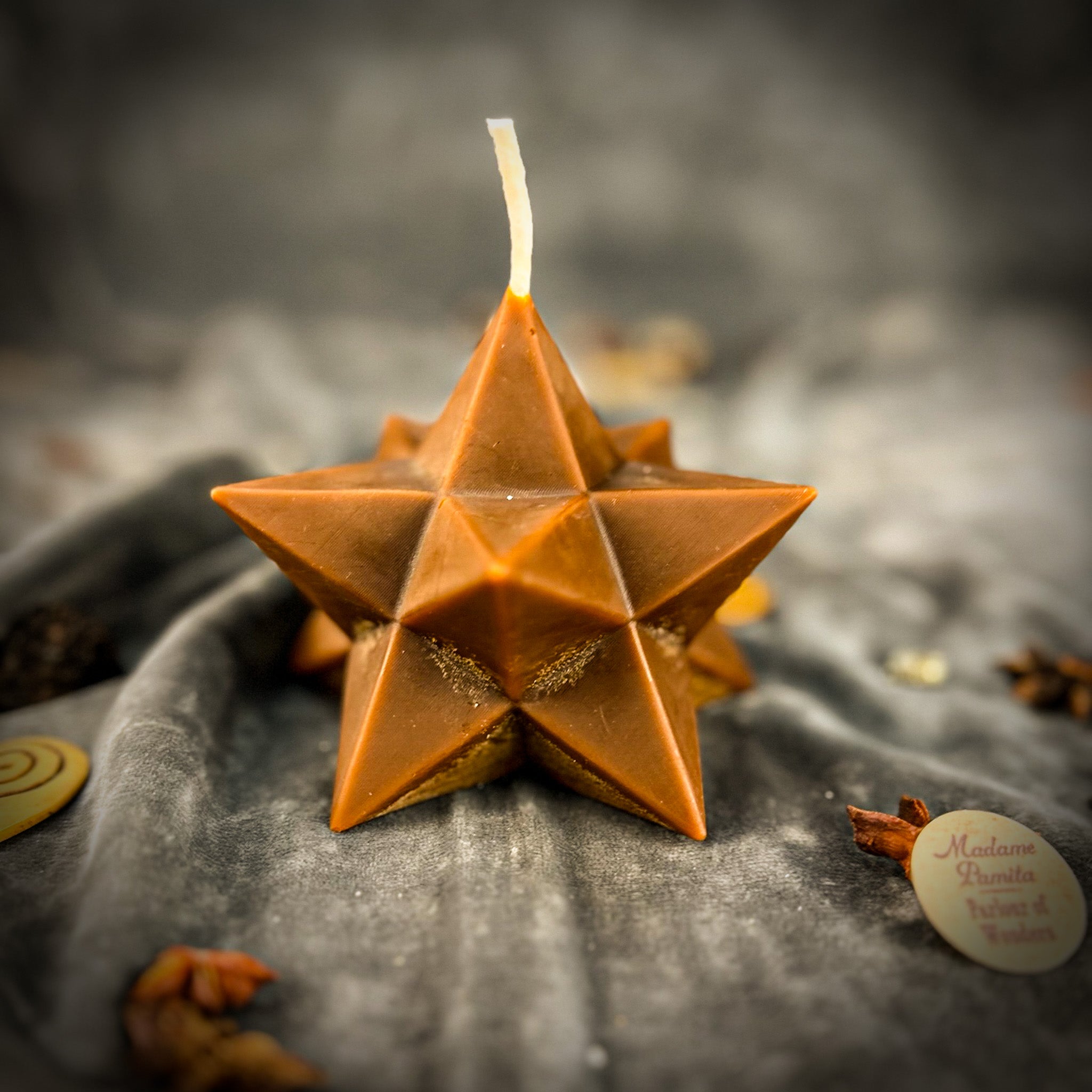 Beeswax Pentagram Merkaba Spell Candle - Protection, Ascension & Sacred Geometry