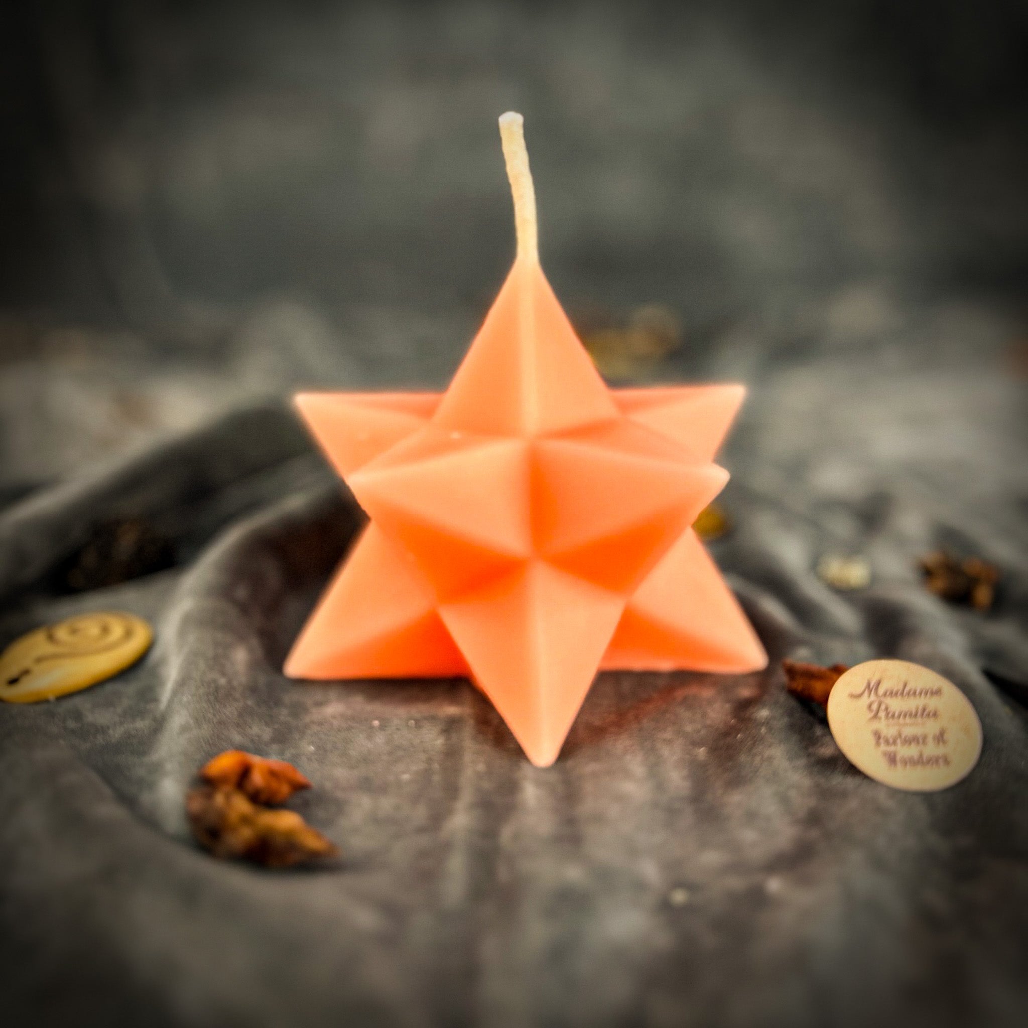 Beeswax Pentagram Merkaba Spell Candle - Protection, Ascension & Sacred Geometry