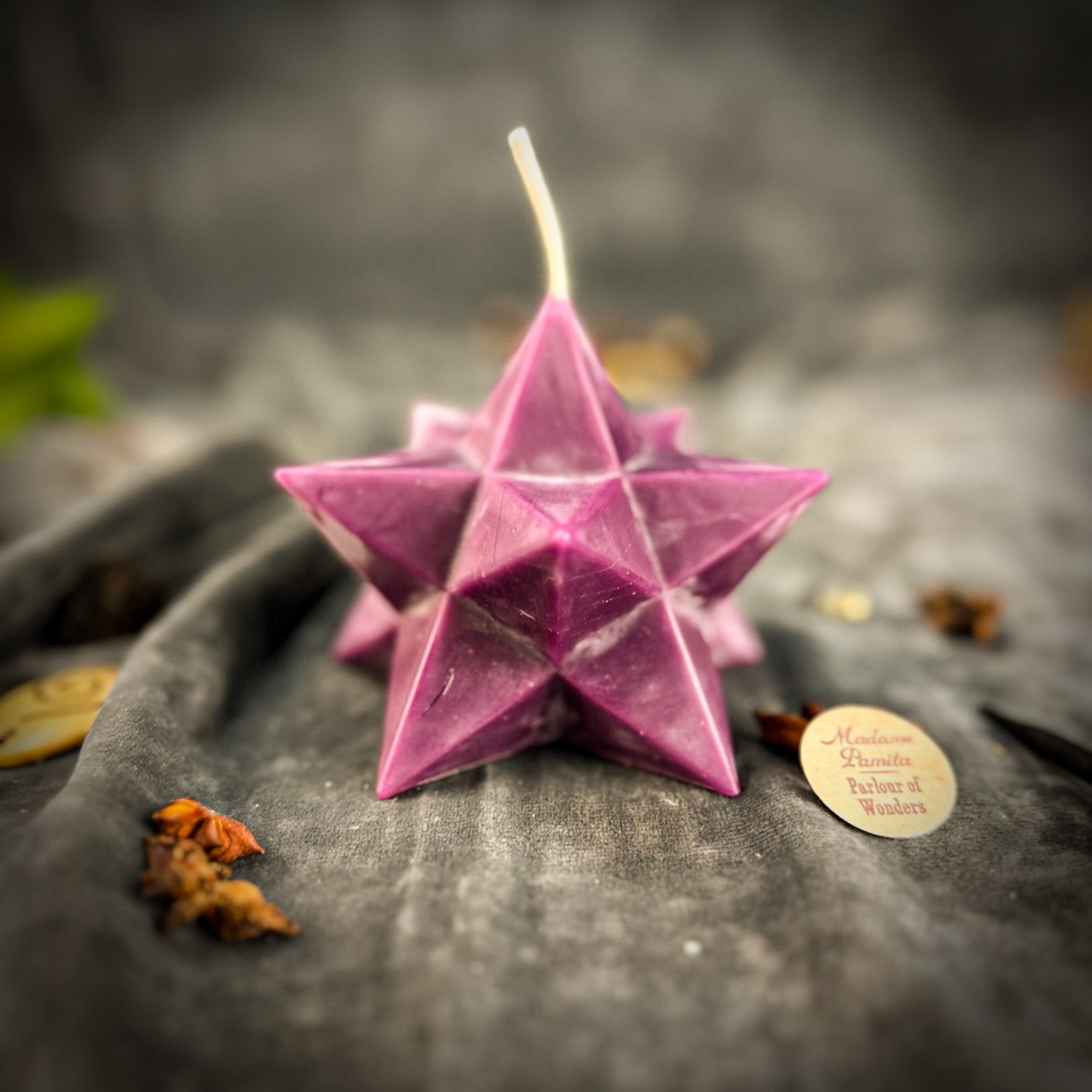Beeswax Pentagram Merkaba Spell Candle - Protection, Ascension & Sacred Geometry