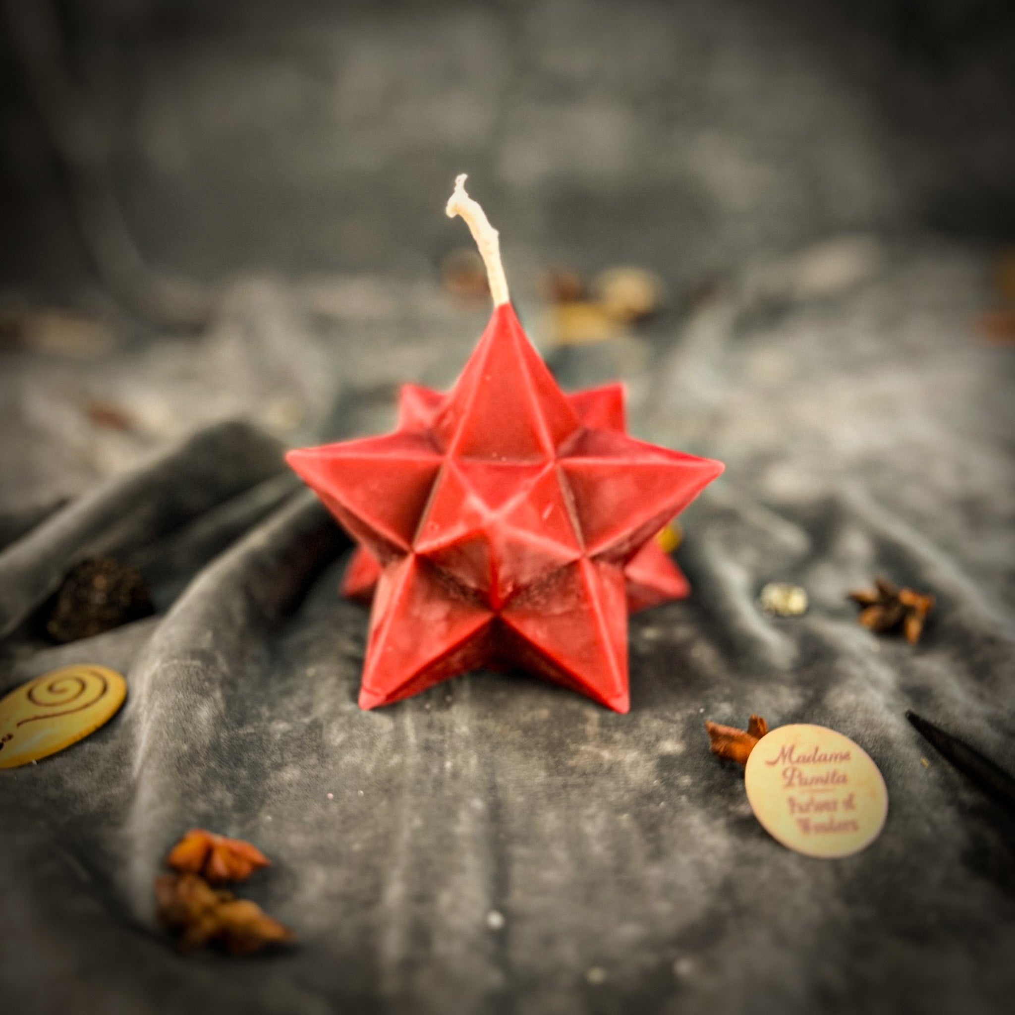 Beeswax Pentagram Merkaba Spell Candle - Protection, Ascension & Sacred Geometry