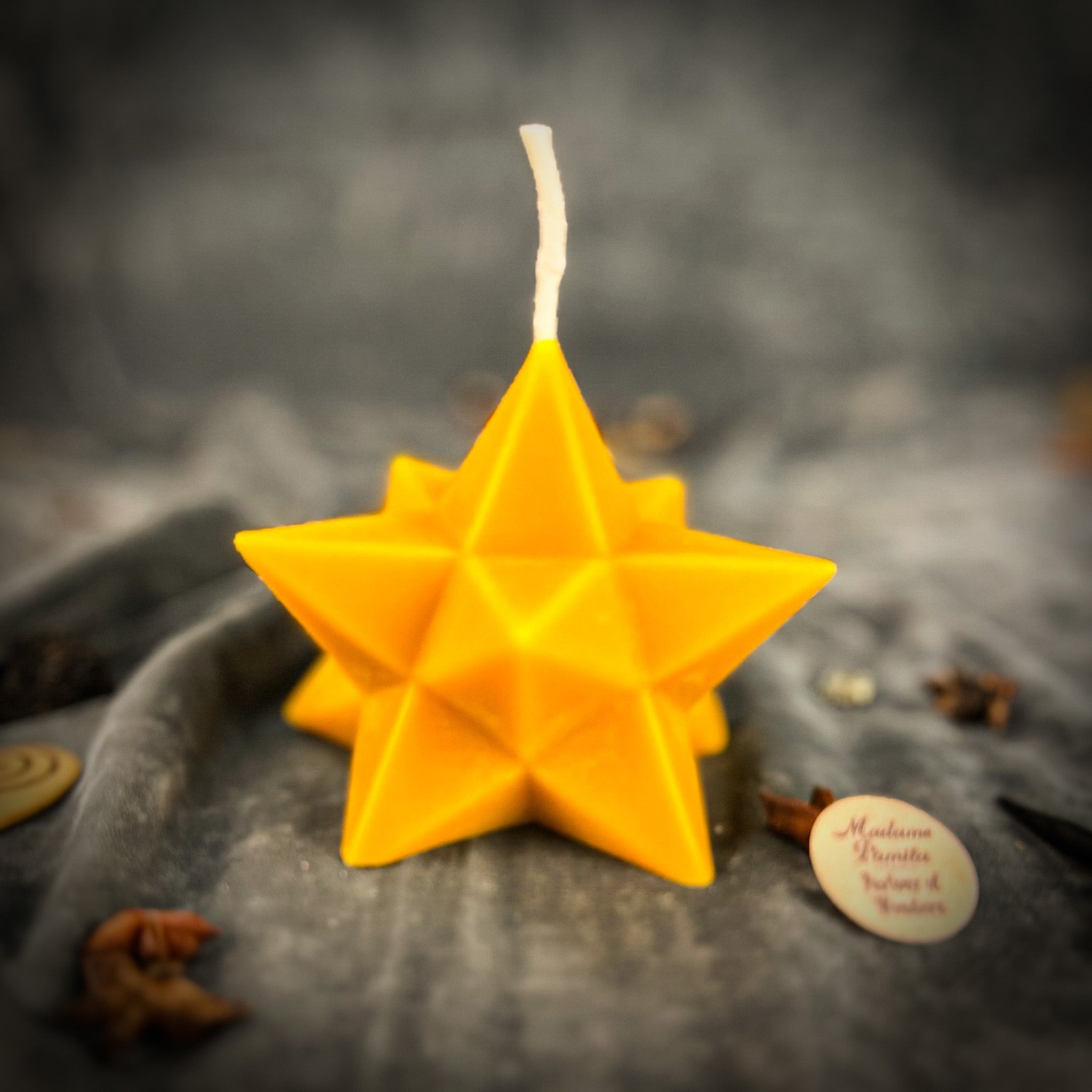 Beeswax Pentagram Merkaba Spell Candle - Protection, Ascension & Sacred Geometry