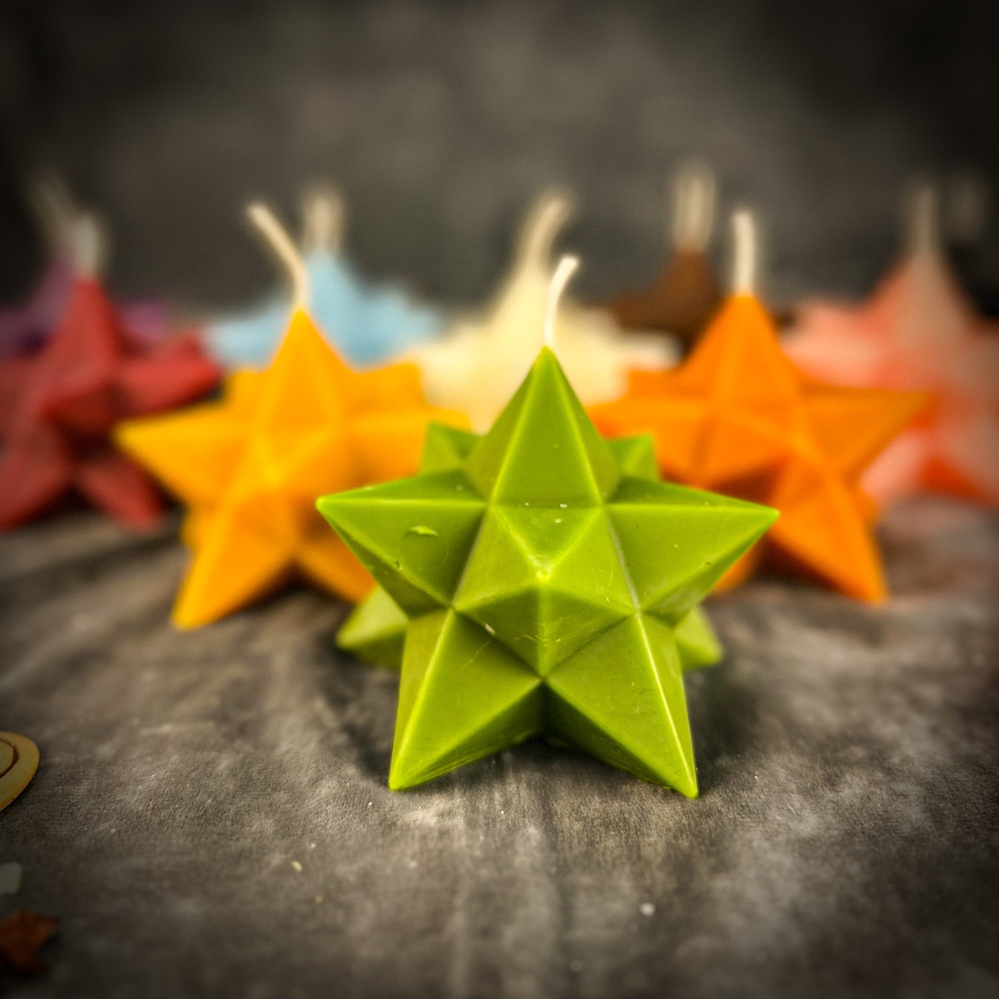 Beeswax Pentagram Merkaba Spell Candle - Protection, Ascension & Sacred Geometry