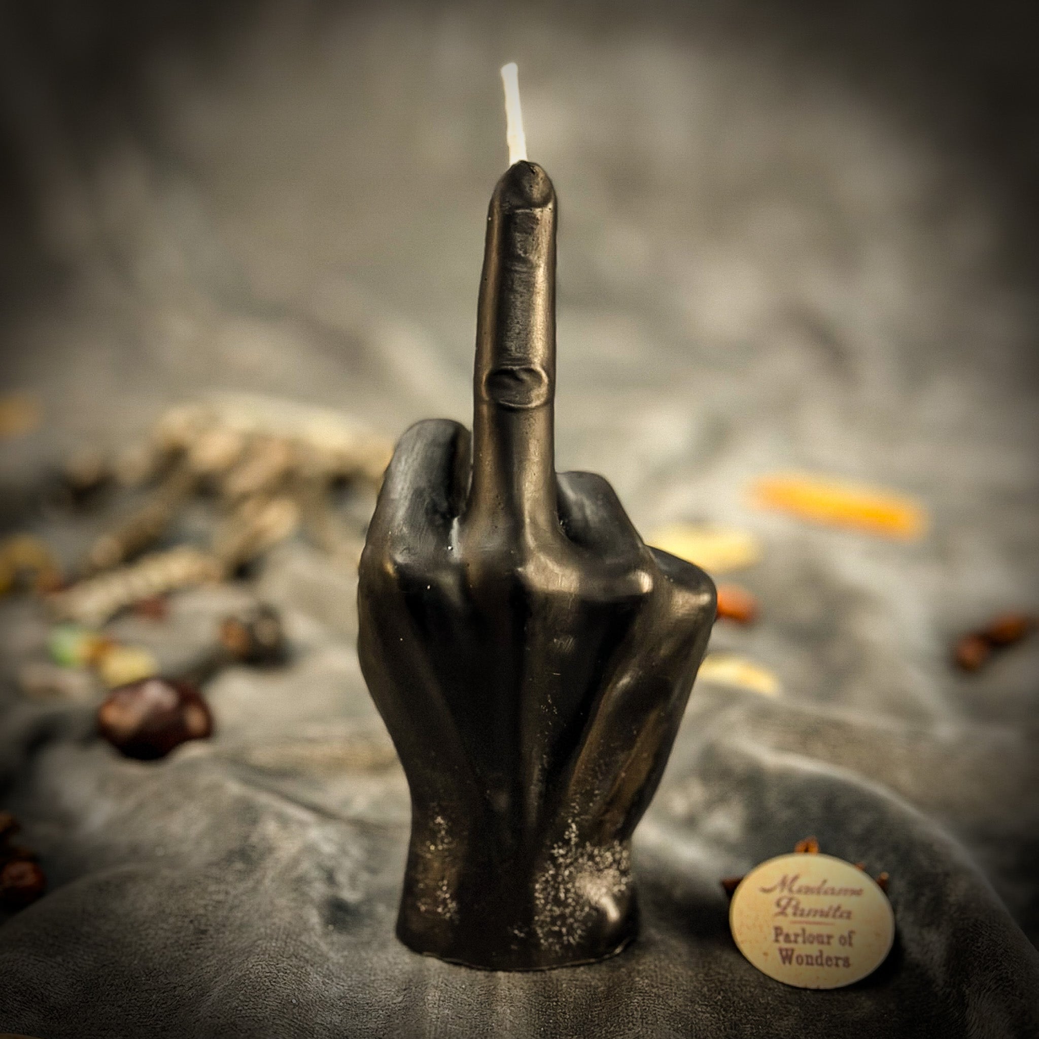 Beeswax Middle Finger Spell Candle - Banishing, Boundaries & Empowerment