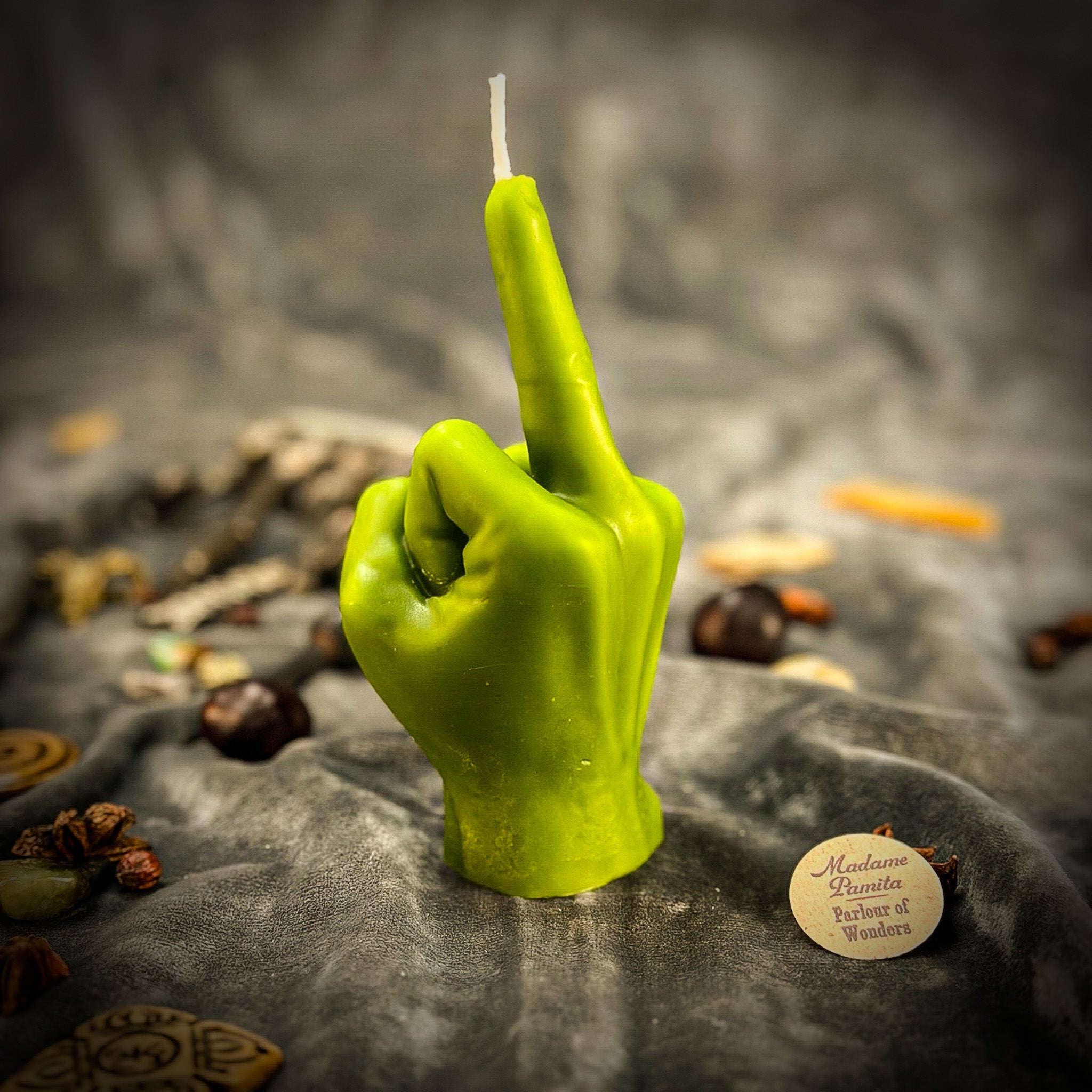 Beeswax Middle Finger Spell Candle - Banishing, Boundaries & Empowerment