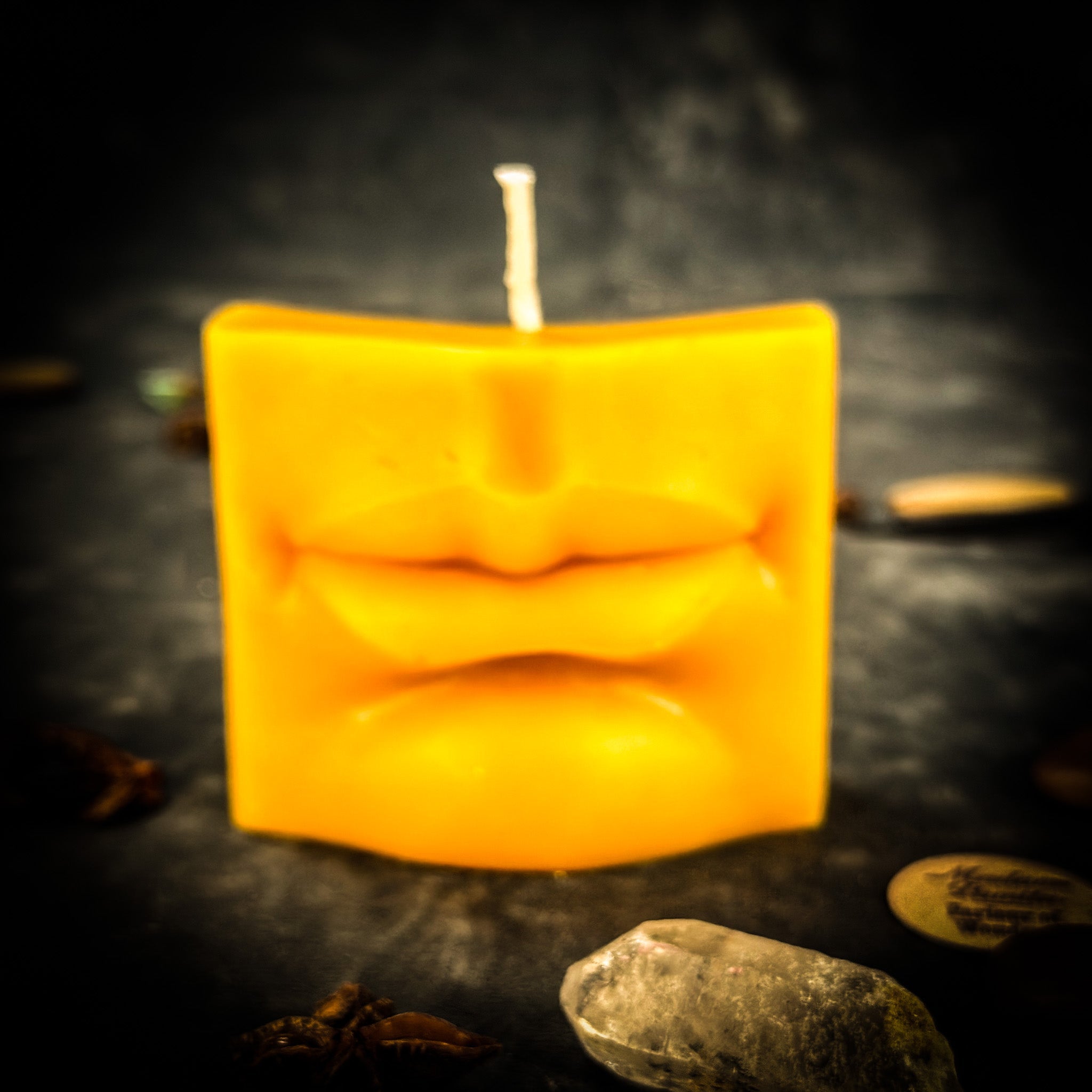Beeswax Ex-Voto Mouth Spell Candle - Communication, Healing & Speaking Truth