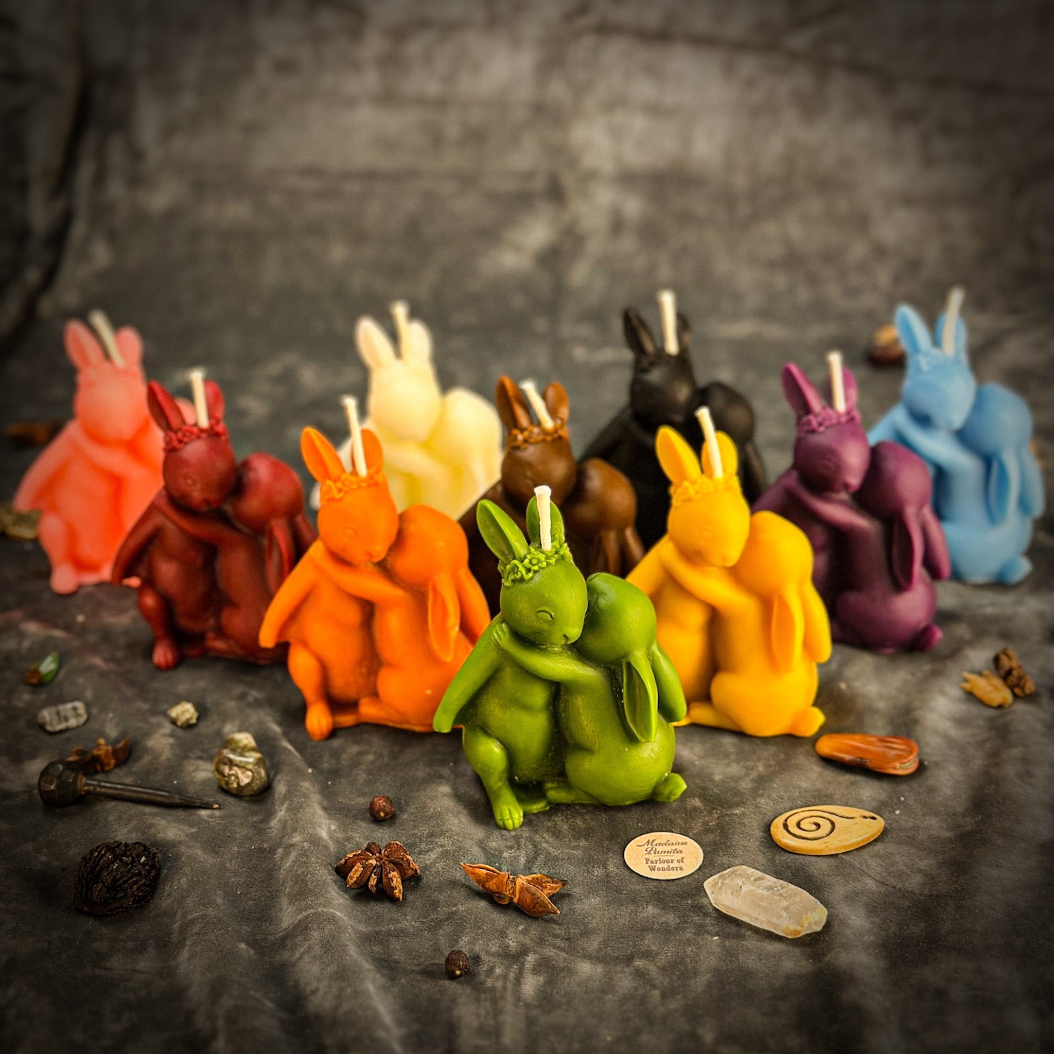 Beeswax Rabbit Rabbit Spell Candle - Good Luck & New Beginnings