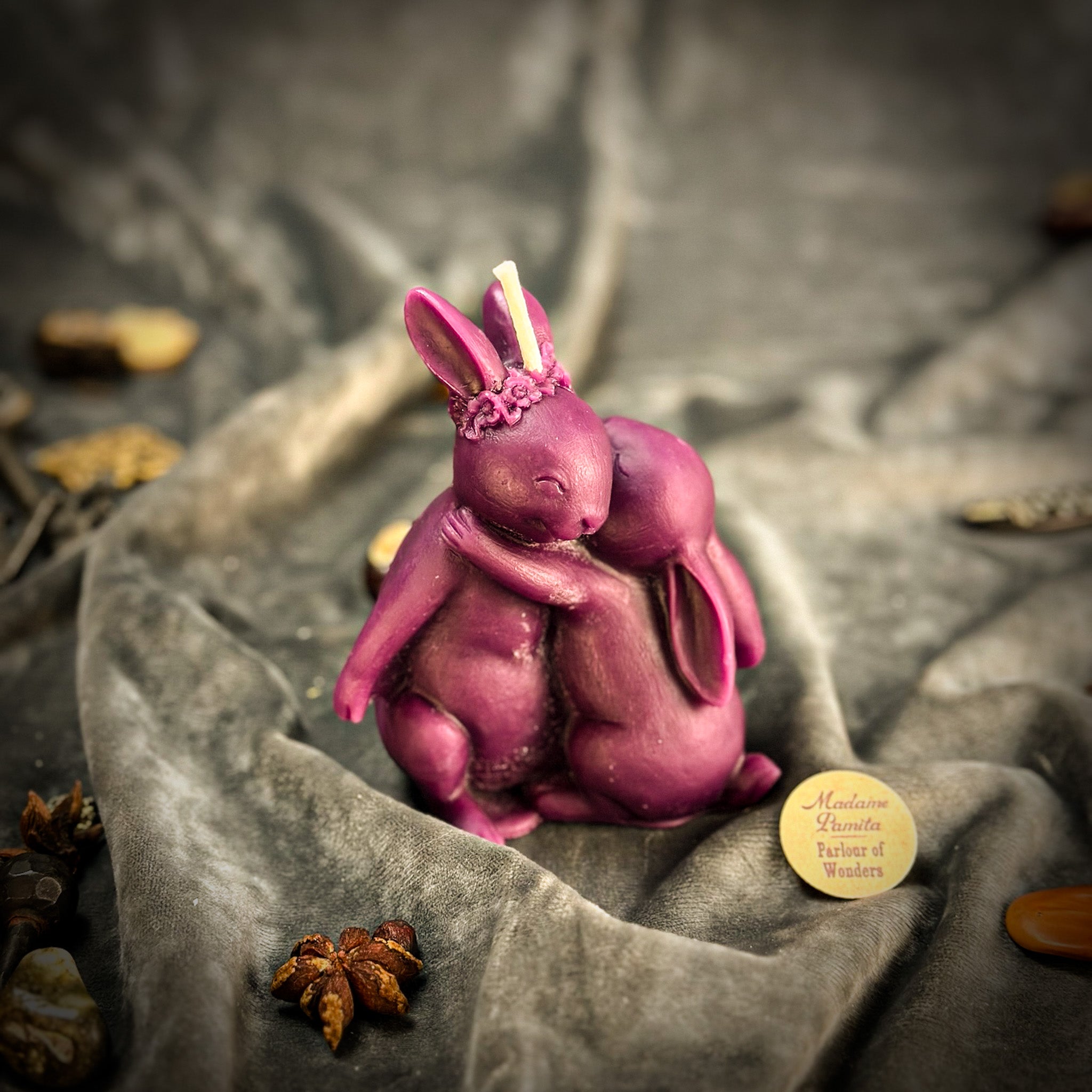 Beeswax Rabbit Rabbit Spell Candle - Good Luck & New Beginnings
