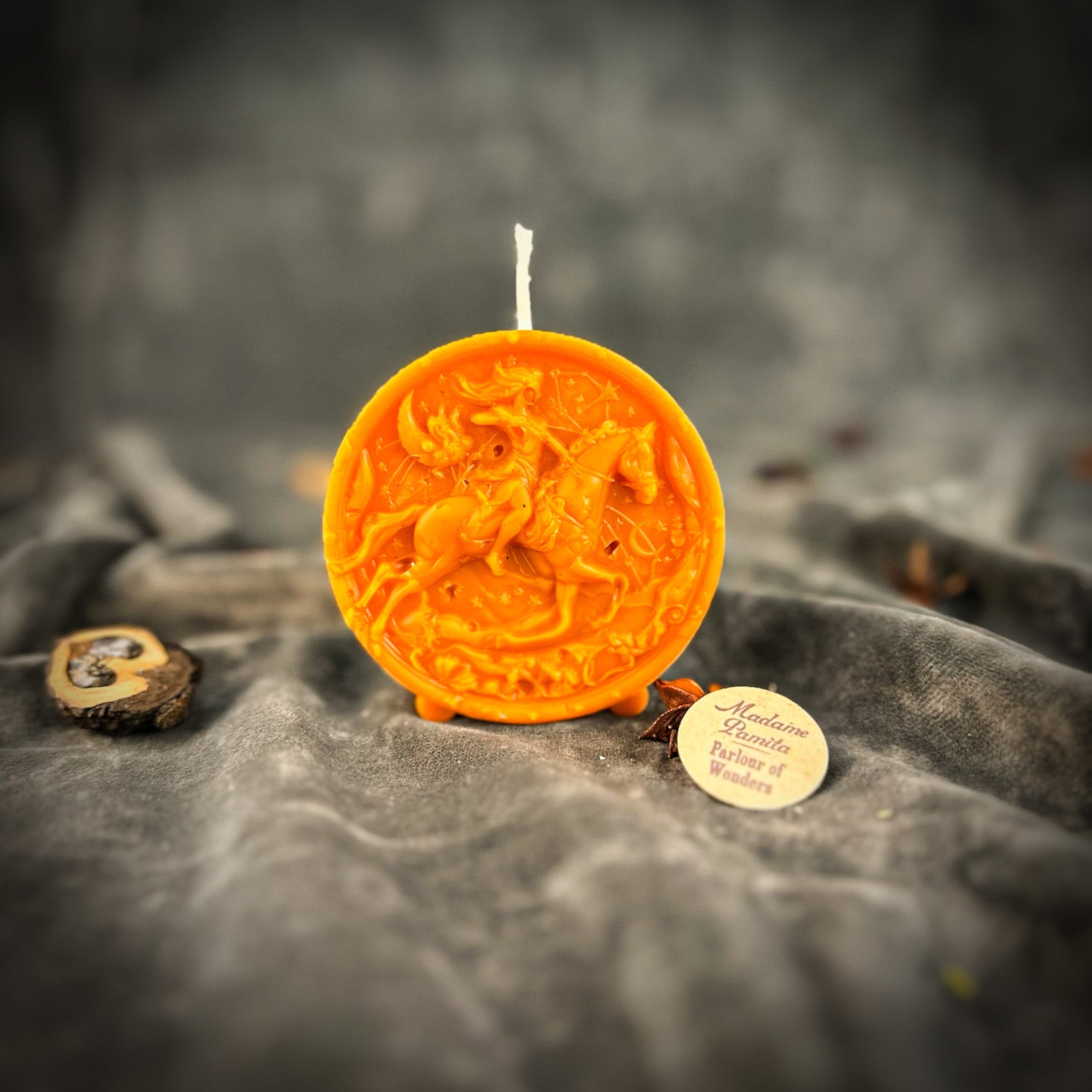 Beeswax Sagittarius Archer Zodiac Spell Candle - Adventure, Wisdom & Optimism