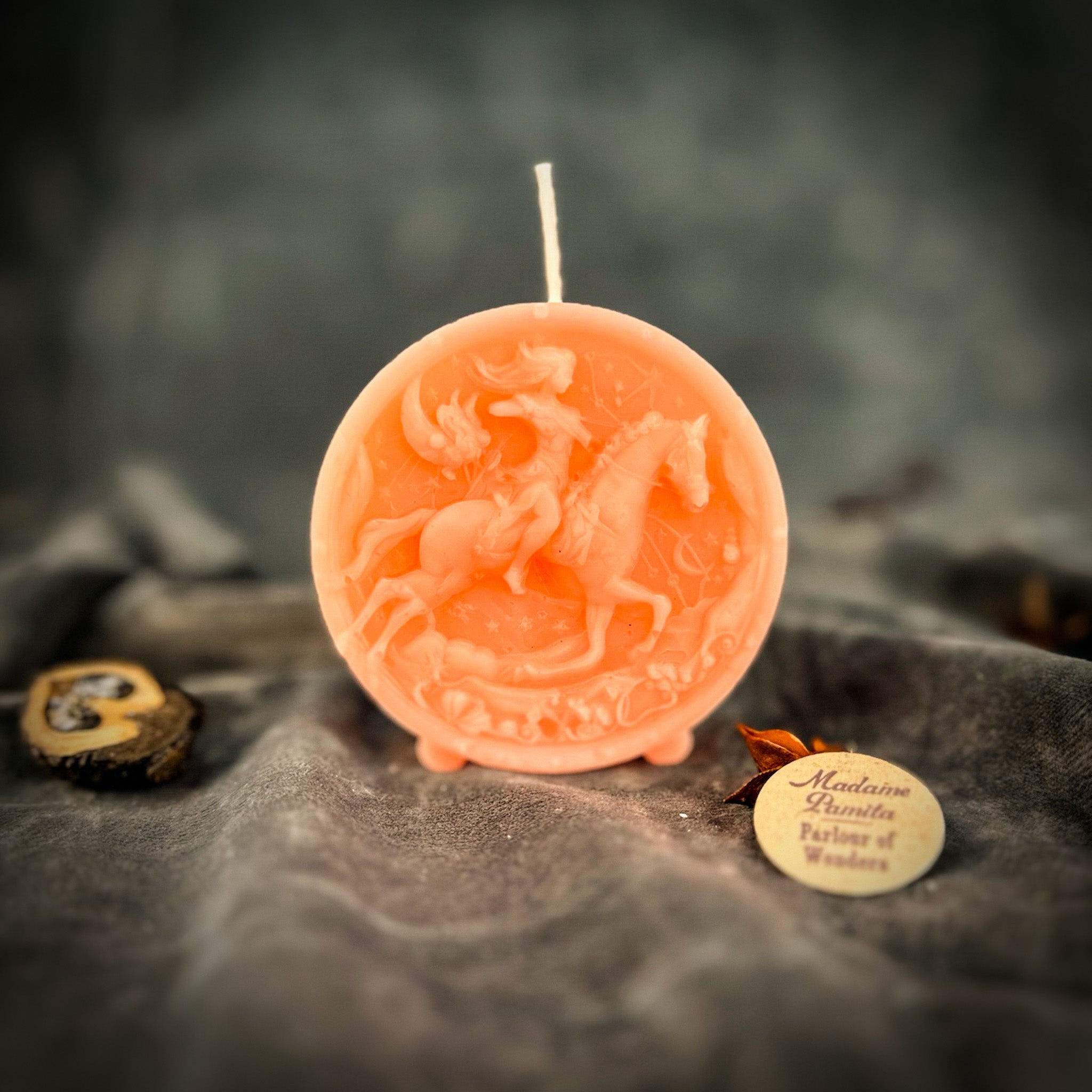 Beeswax Sagittarius Archer Zodiac Spell Candle - Adventure, Wisdom & Optimism