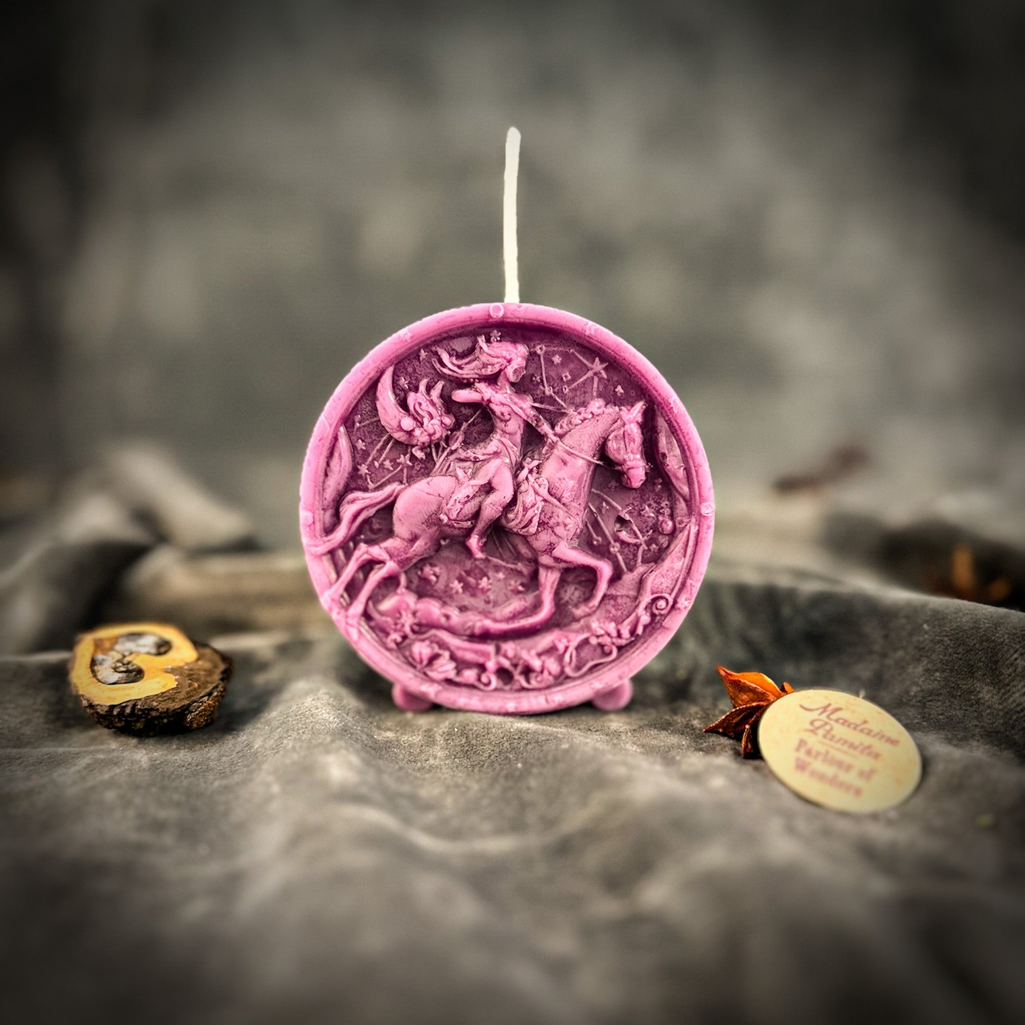 Beeswax Sagittarius Archer Zodiac Spell Candle - Adventure, Wisdom & Optimism