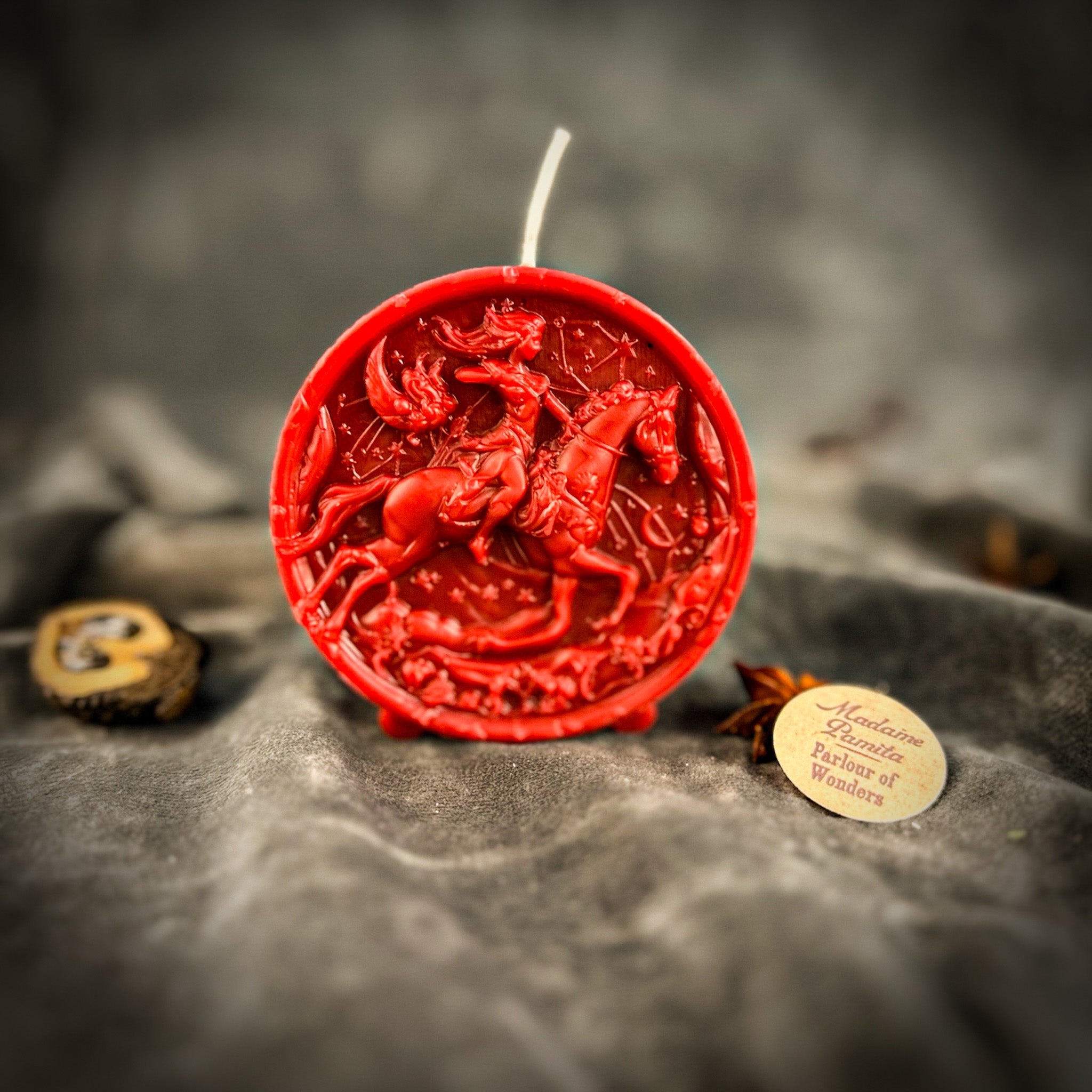 Beeswax Sagittarius Archer Zodiac Spell Candle - Adventure, Wisdom & Optimism