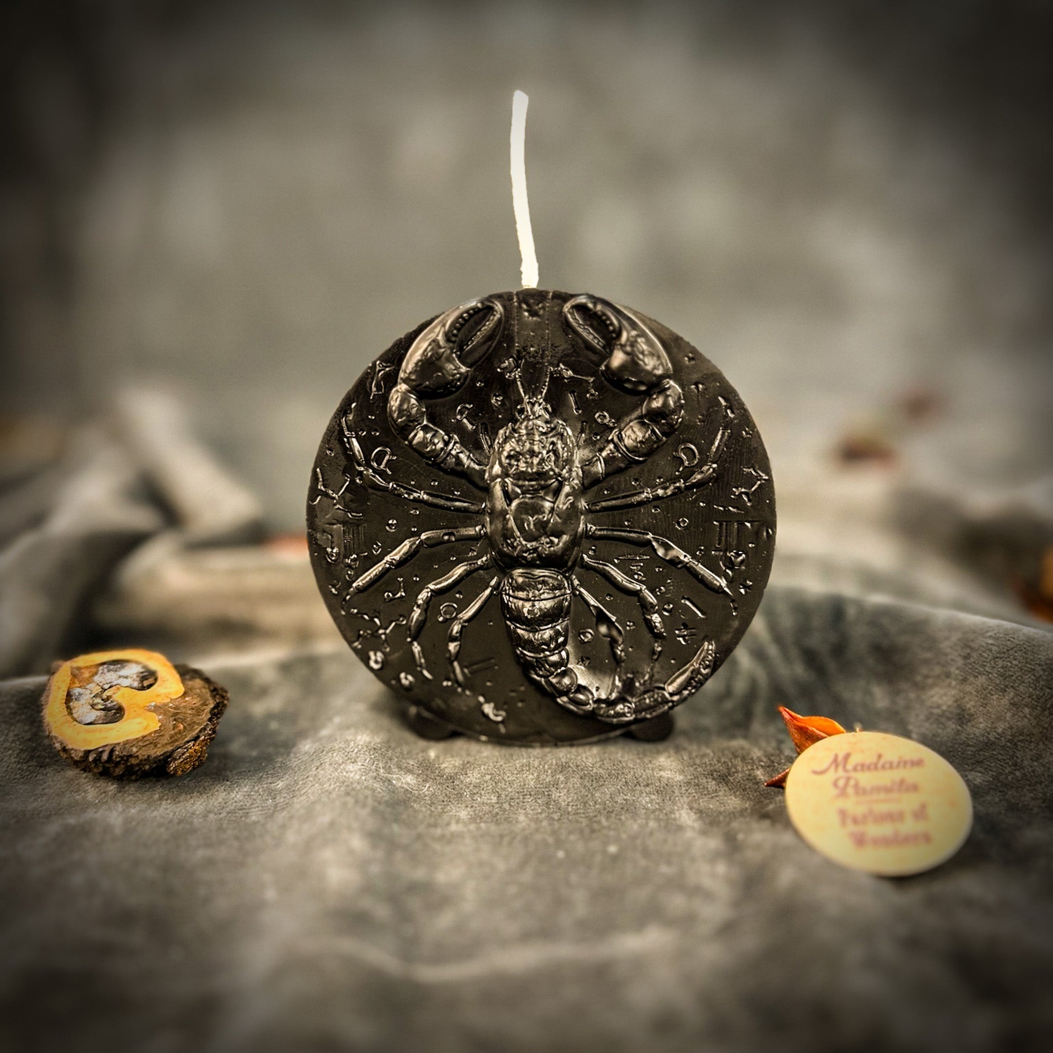 Beeswax Scorpio Scorpion Zodiac Spell Candle - Transformation, Power & Intuition