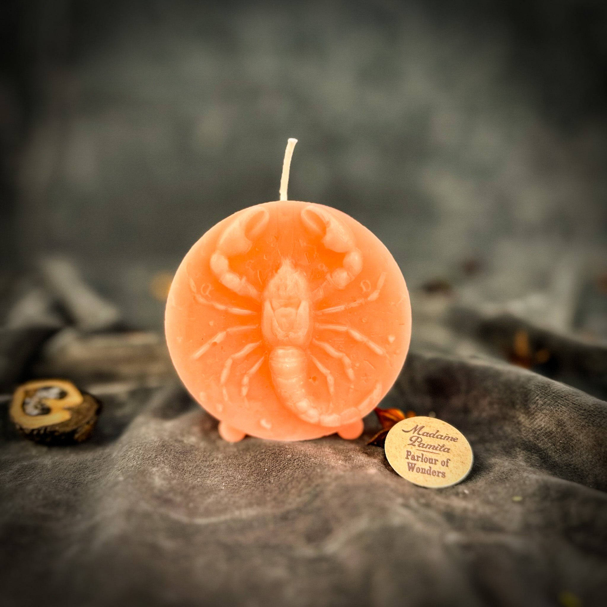 Beeswax Scorpio Scorpion Zodiac Spell Candle - Transformation, Power & Intuition