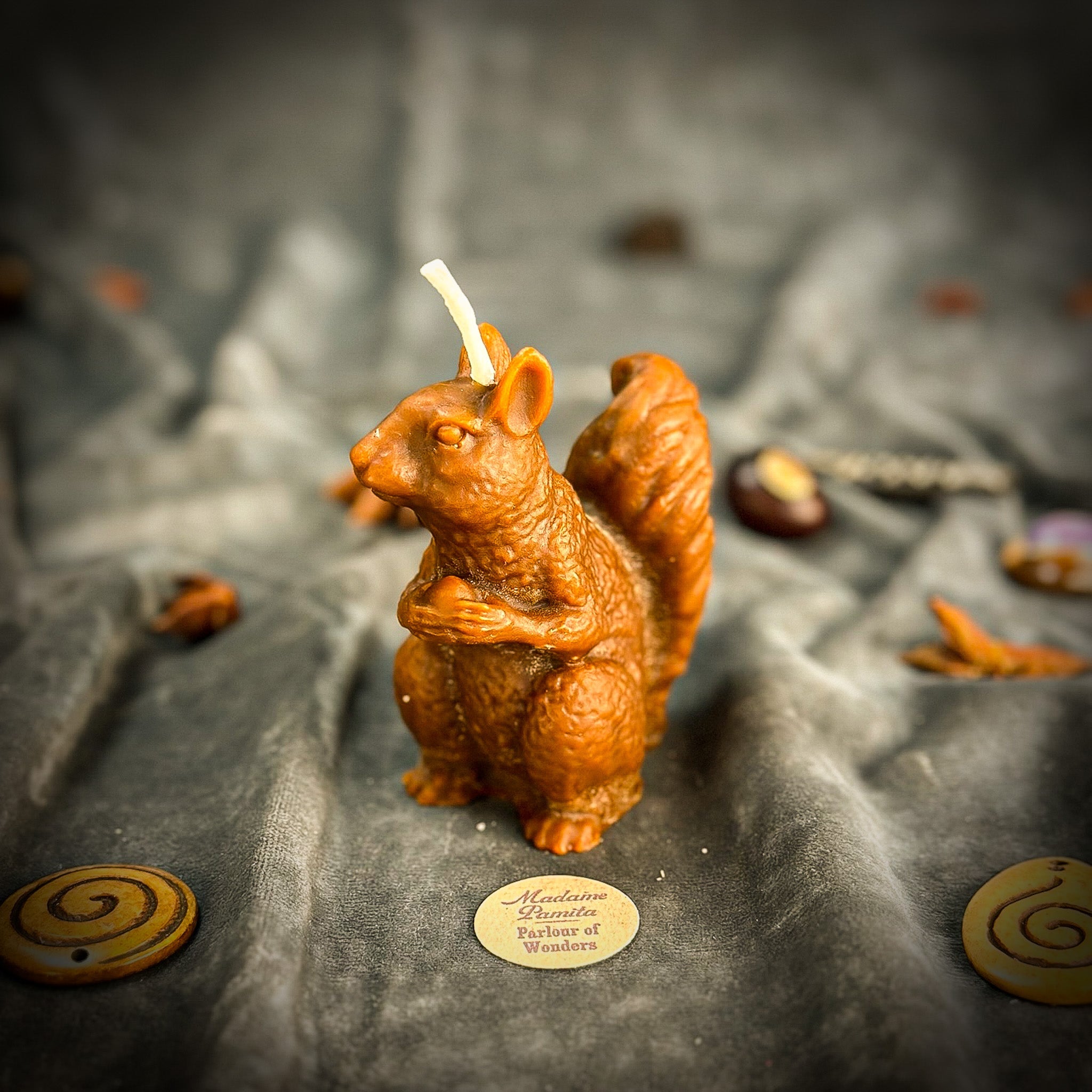 Beeswax Squirrel of Abundance Spell Candle - Savings, Prosperity & Preparation