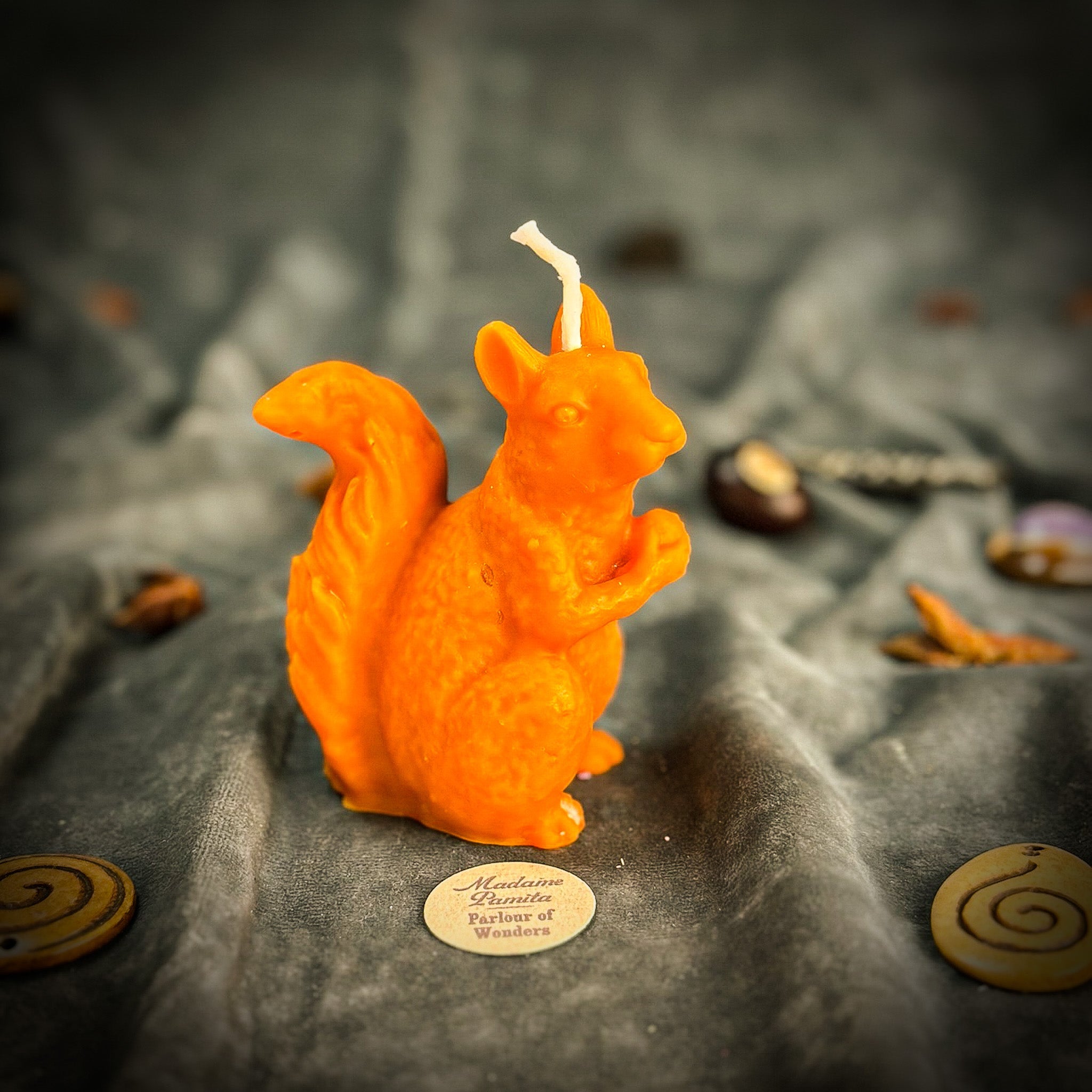 Beeswax Squirrel of Abundance Spell Candle - Savings, Prosperity & Preparation