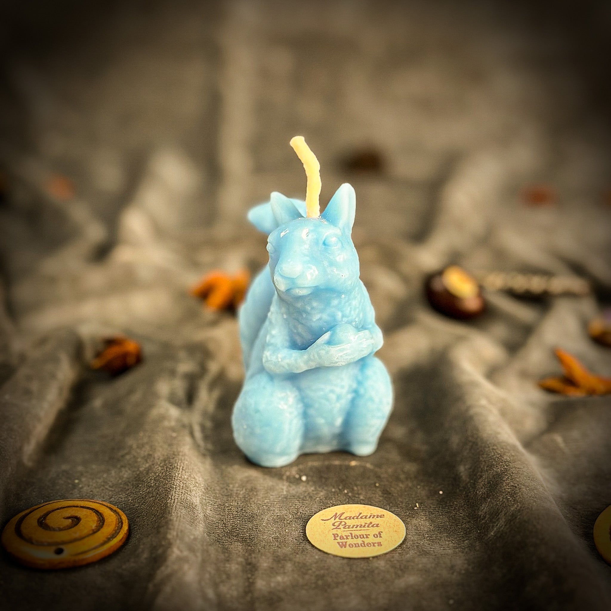 Beeswax Squirrel of Abundance Spell Candle - Savings, Prosperity & Preparation