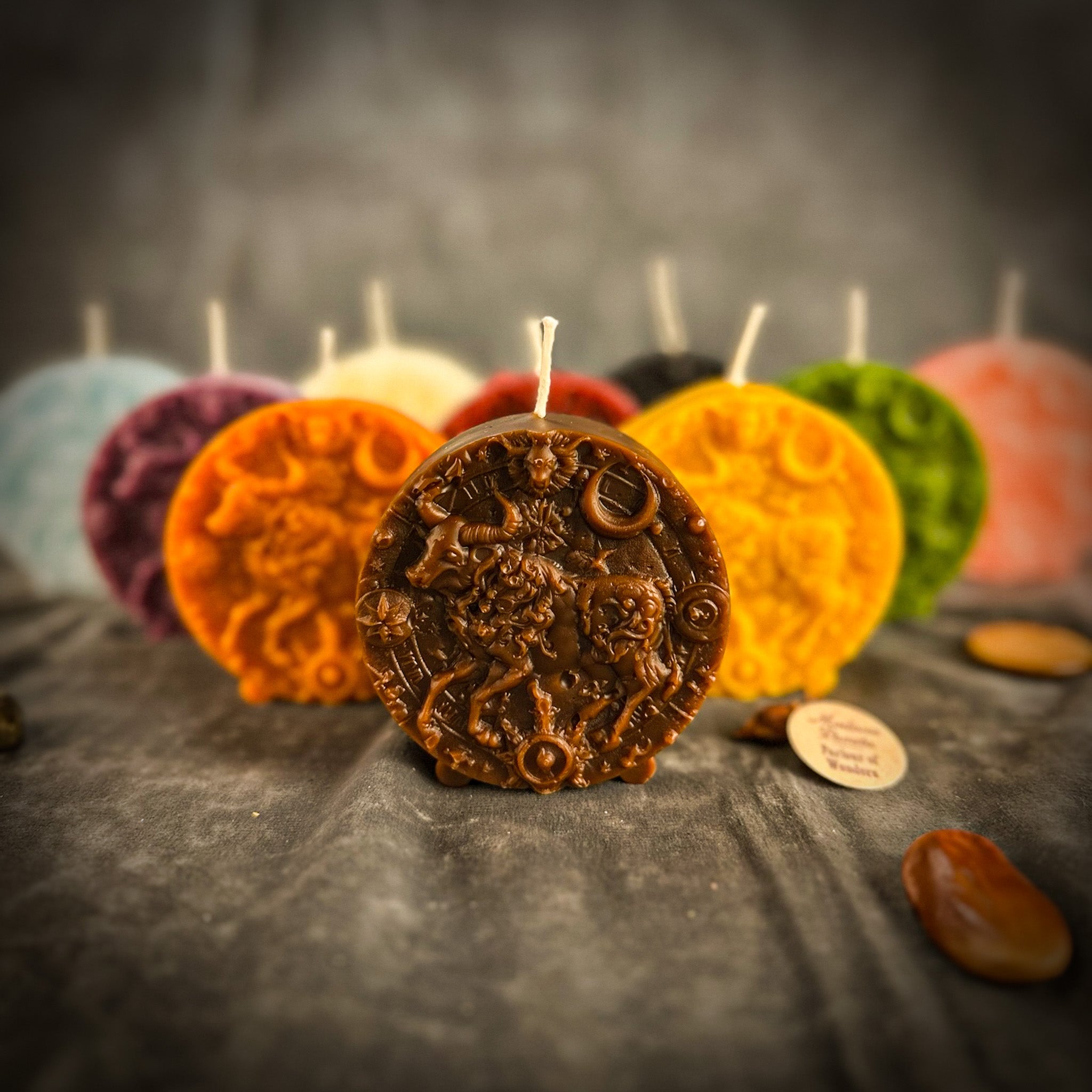Beeswax Taurus Bull Zodiac Spell Candle - Abundance, Stability & Sensuality