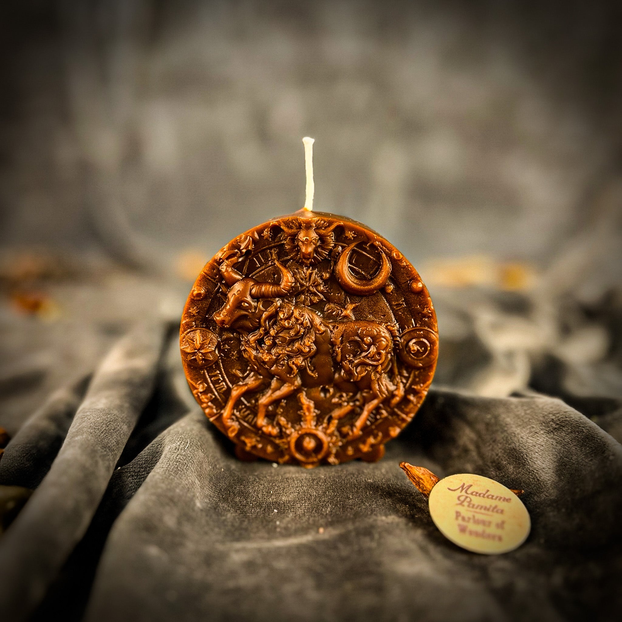 Beeswax Taurus Bull Zodiac Spell Candle - Abundance, Stability & Sensuality