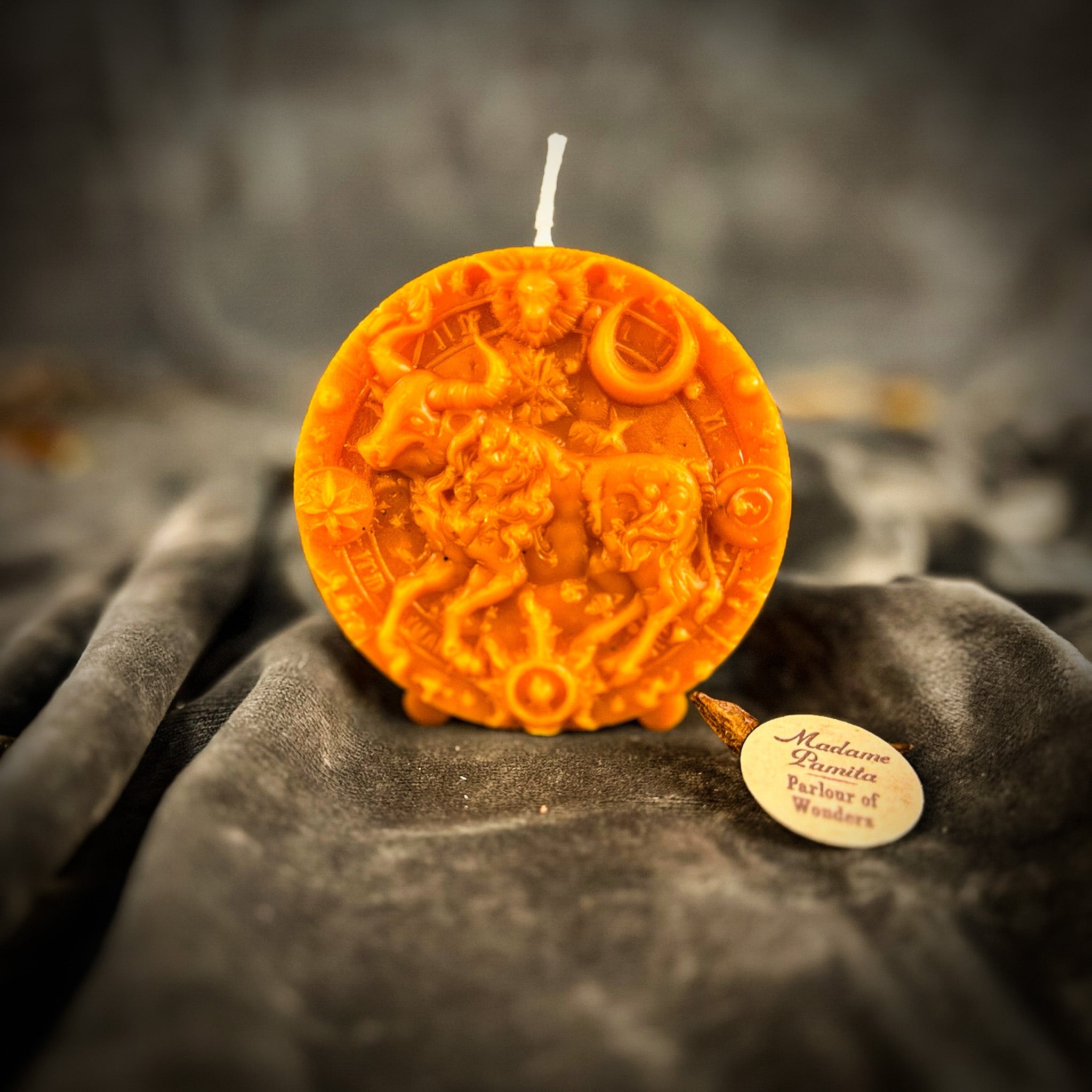 Beeswax Taurus Bull Zodiac Spell Candle - Abundance, Stability & Sensuality