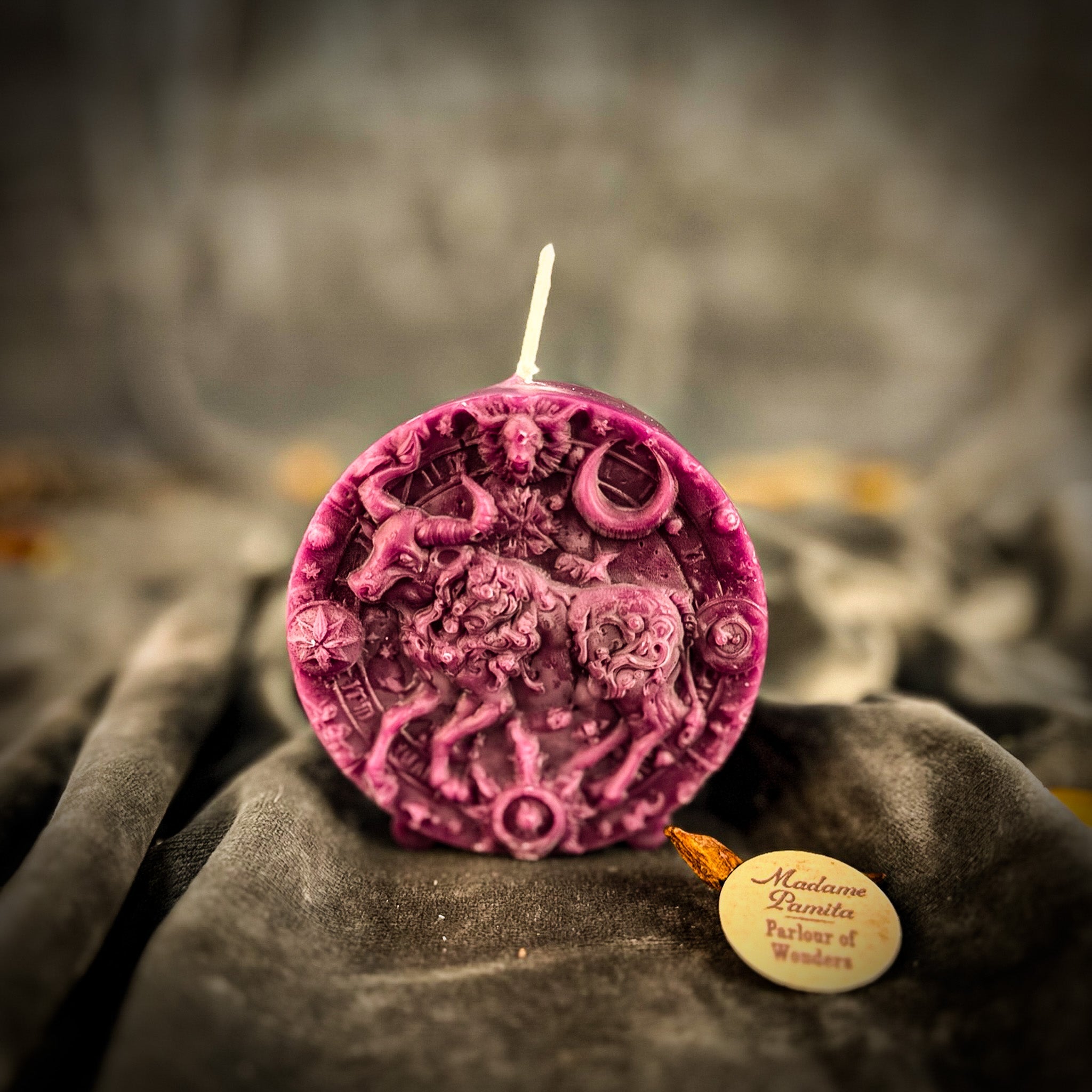 Beeswax Taurus Bull Zodiac Spell Candle - Abundance, Stability & Sensuality