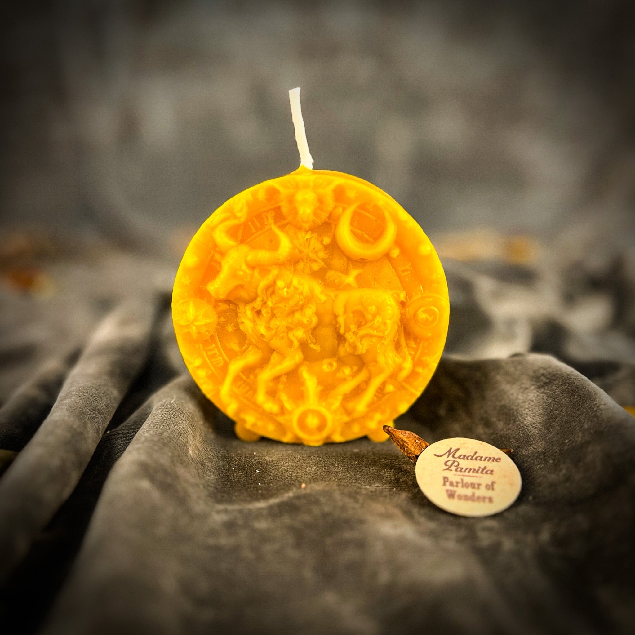 Beeswax Taurus Bull Zodiac Spell Candle - Abundance, Stability & Sensuality