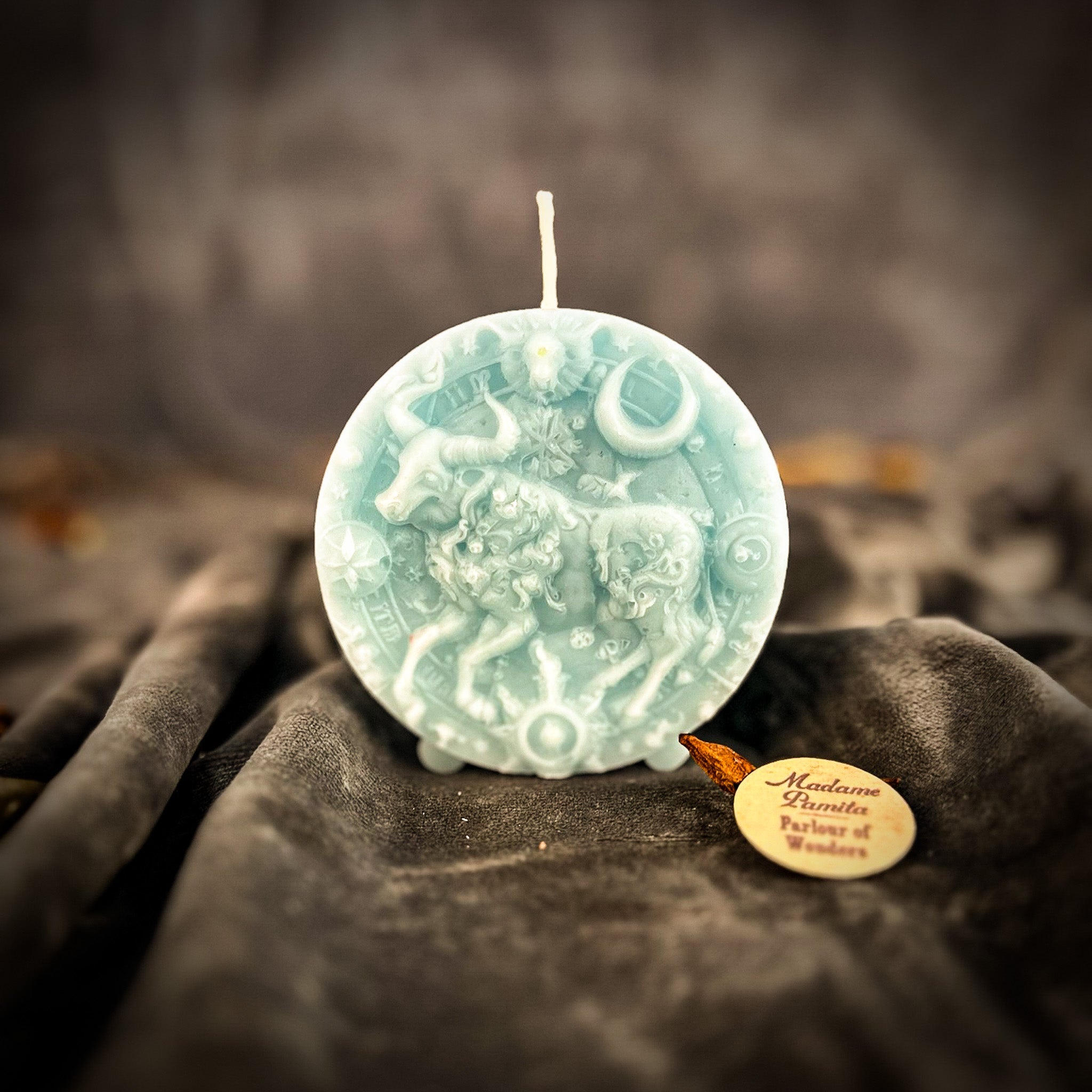 Beeswax Taurus Bull Zodiac Spell Candle - Abundance, Stability & Sensuality