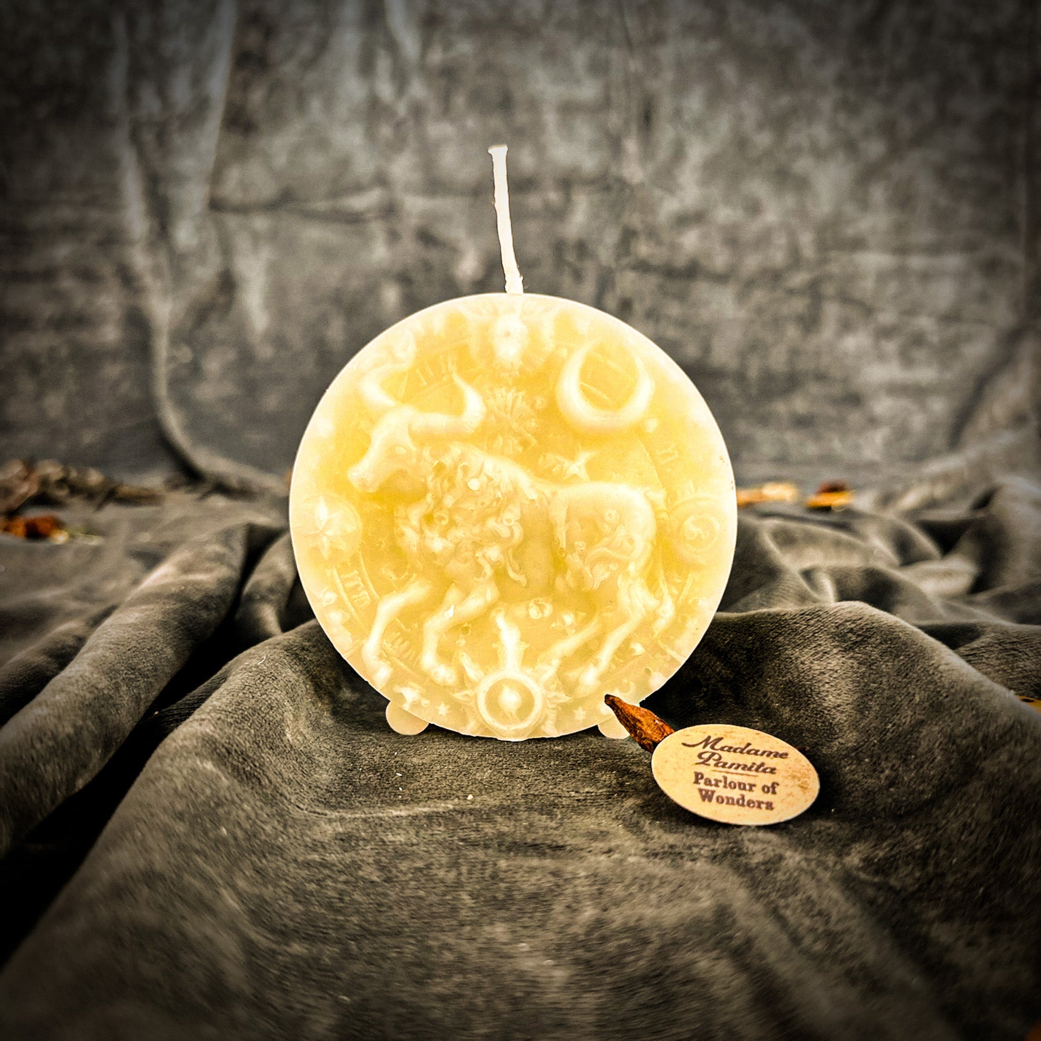 Beeswax Taurus Bull Zodiac Spell Candle - Abundance, Stability & Sensuality