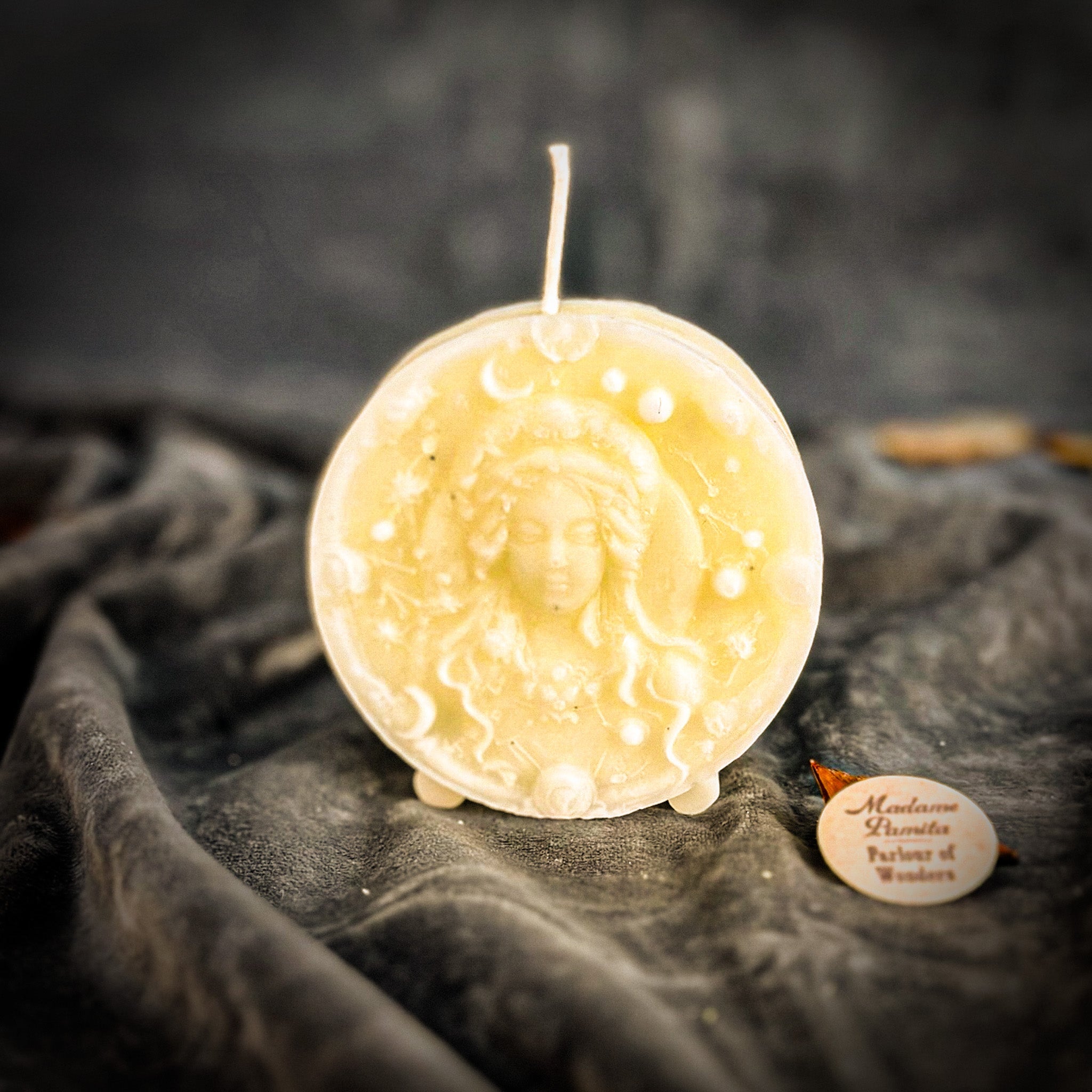 Beeswax Virgo Maiden Zodiac Spell Candle - Focus, Healing & Practicality