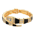 Stone Embellished Enamel Snake Hinged Bracelet