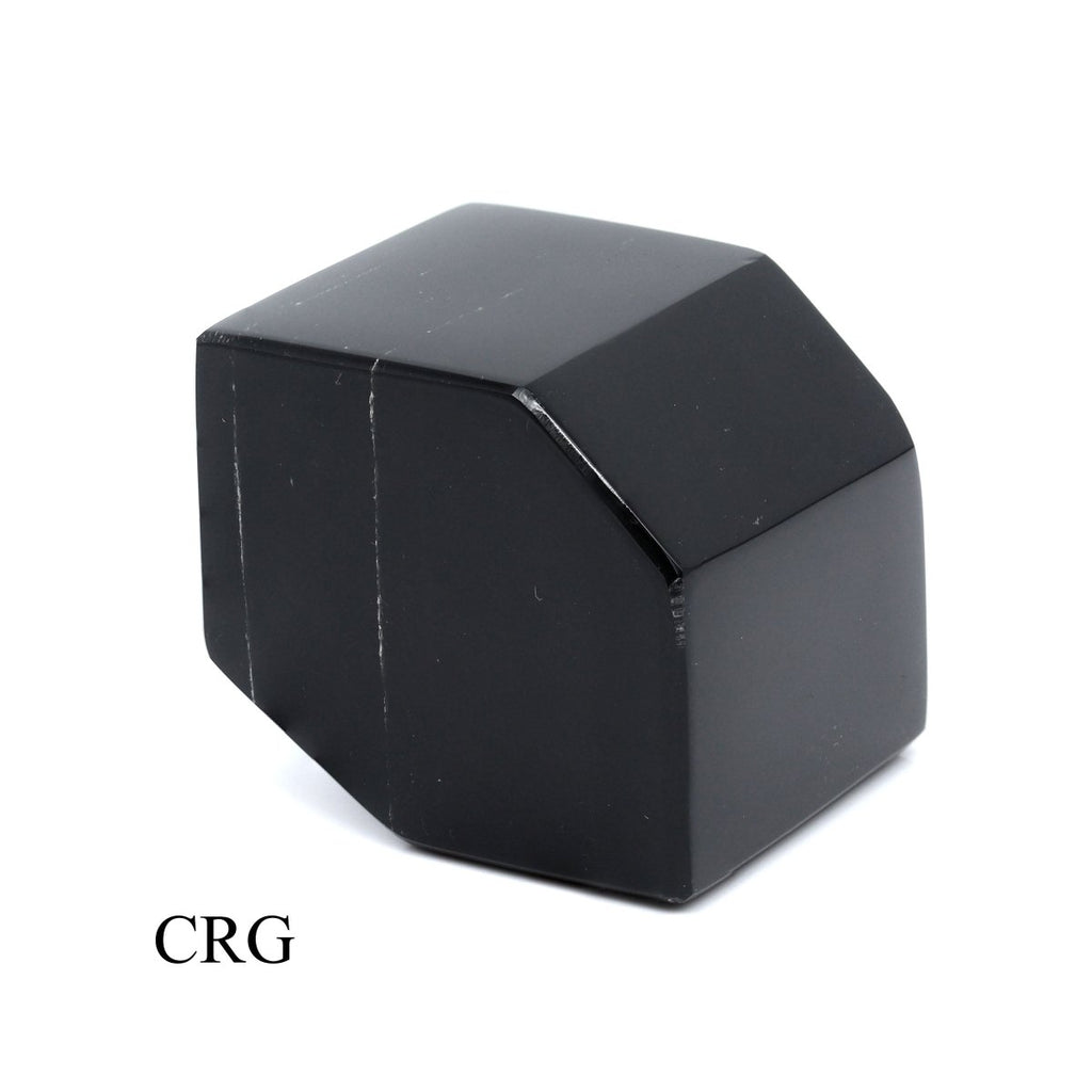 Black Obsidian Geometric Figure 8 faces / 40 MM AVG